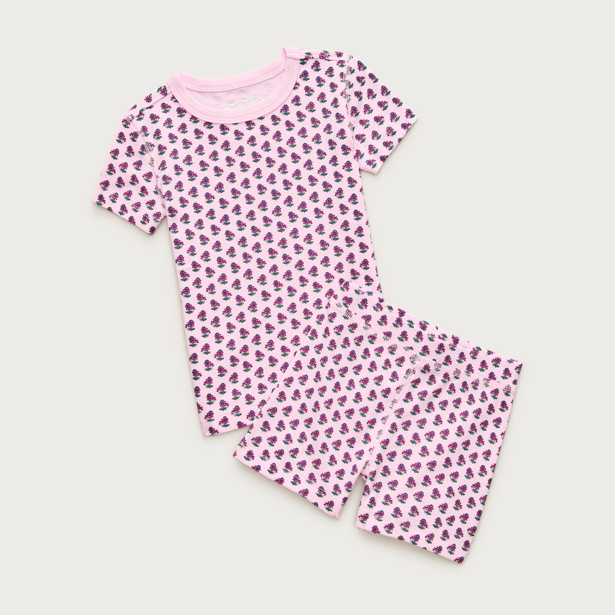 Girls' cotton short sleep set in prints