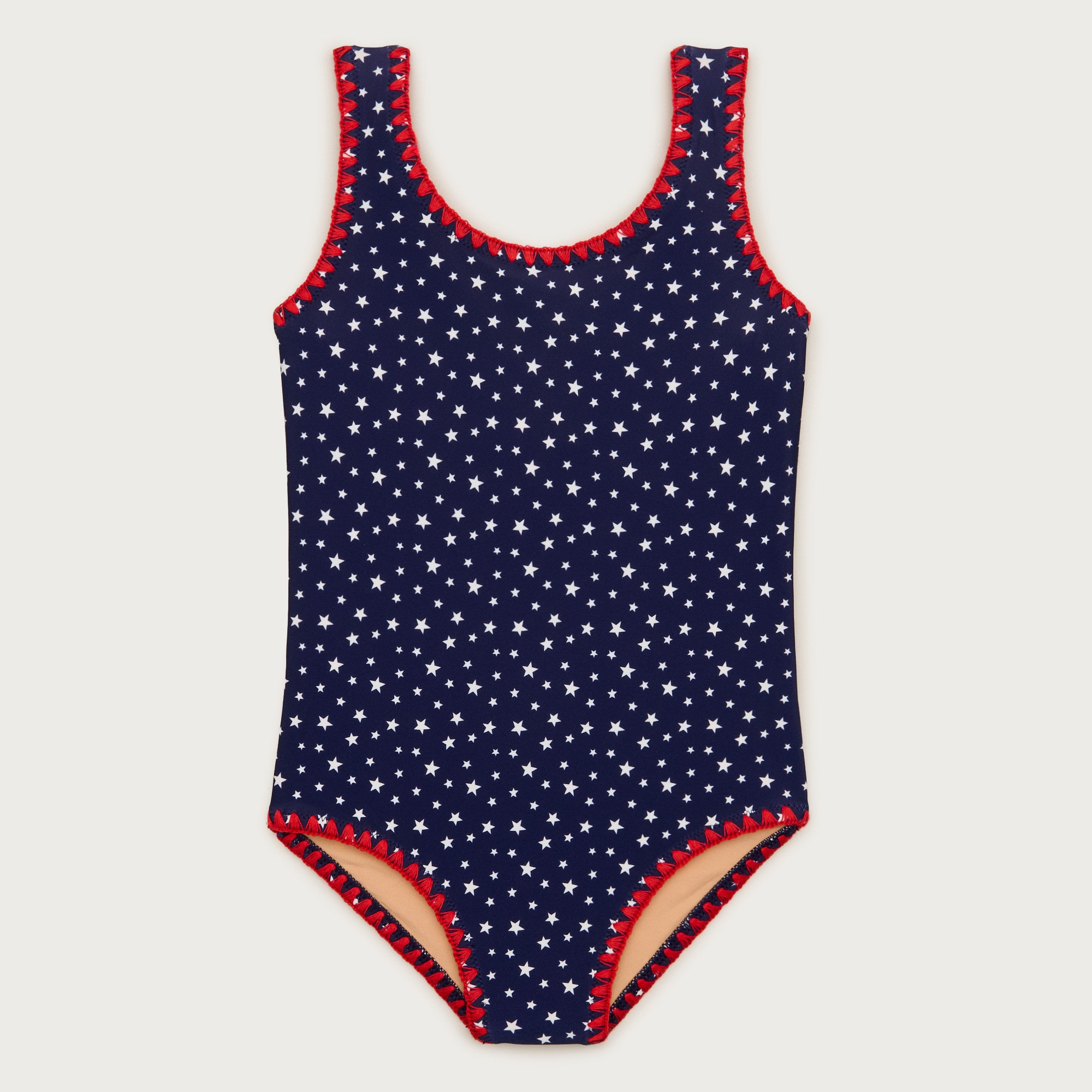 Girls' crochet-stitch one-piece swimsuit in prints