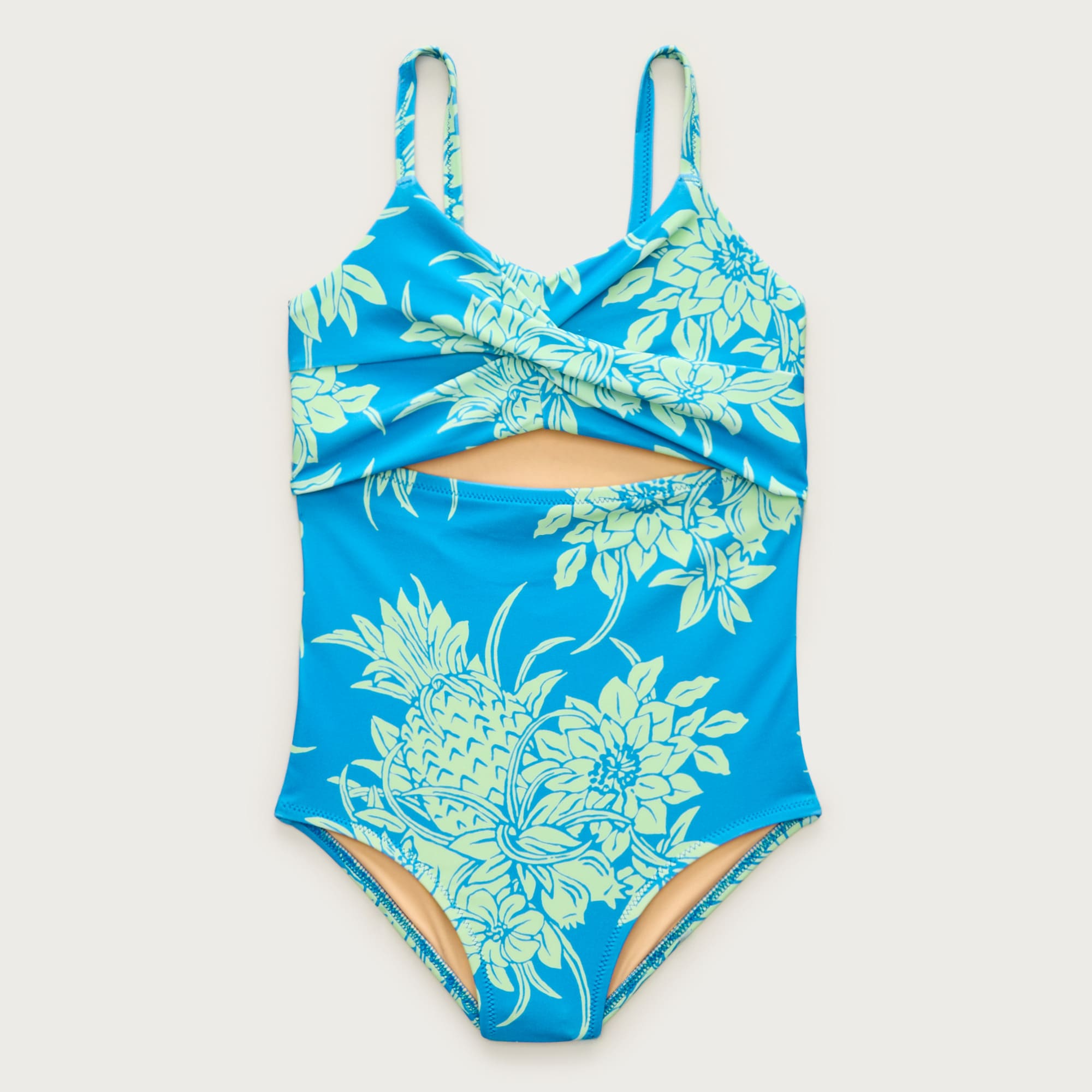 Girls' twist-front one-piece swimsuit