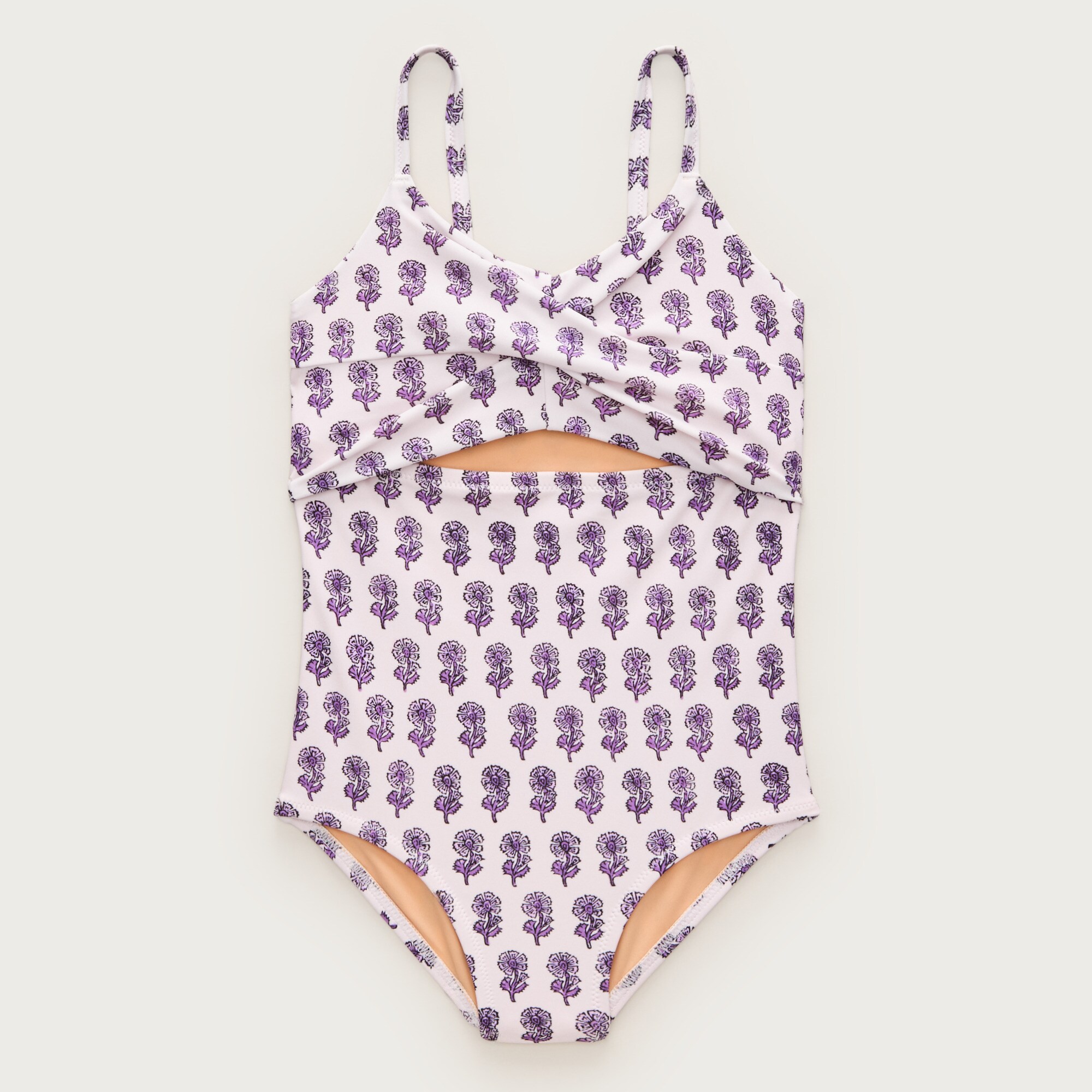 Girls' twist-front one-piece swimsuit