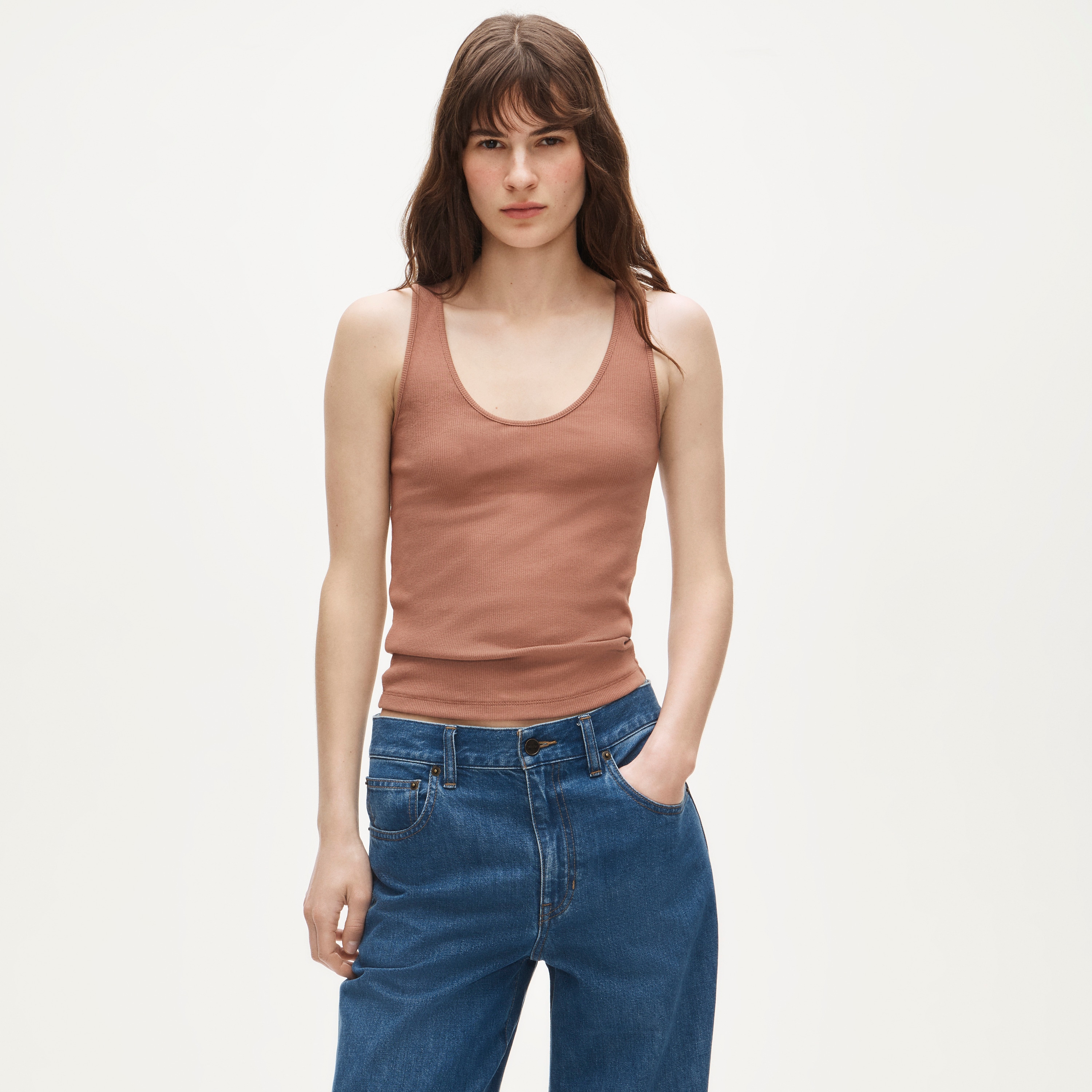 Perfect rib V-neck tank top