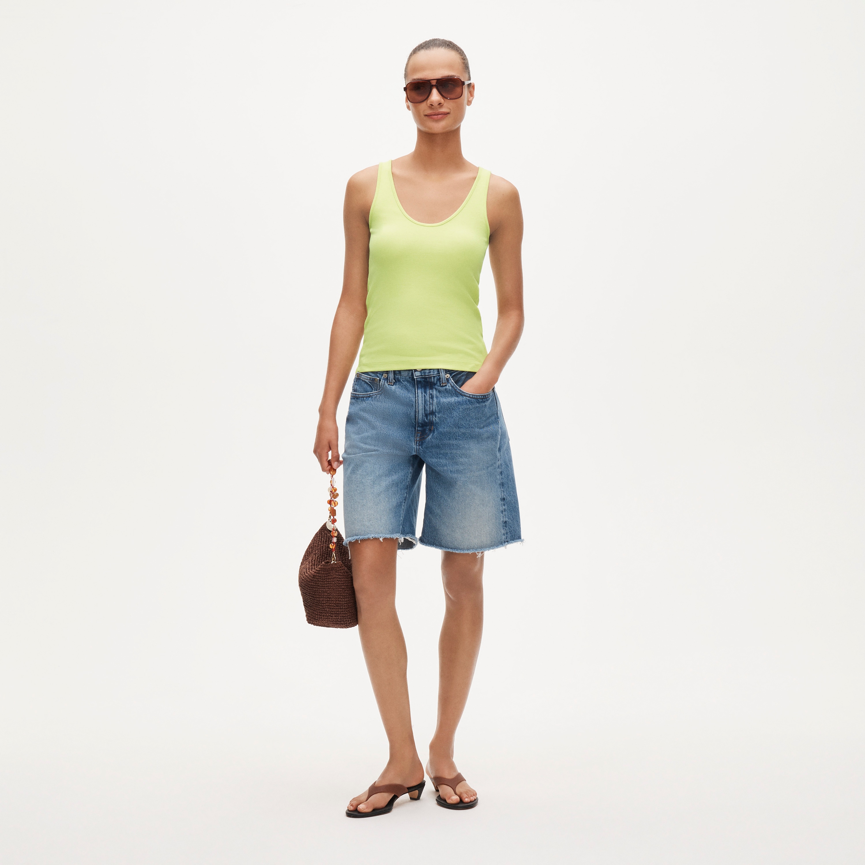 Perfect rib V-neck tank top