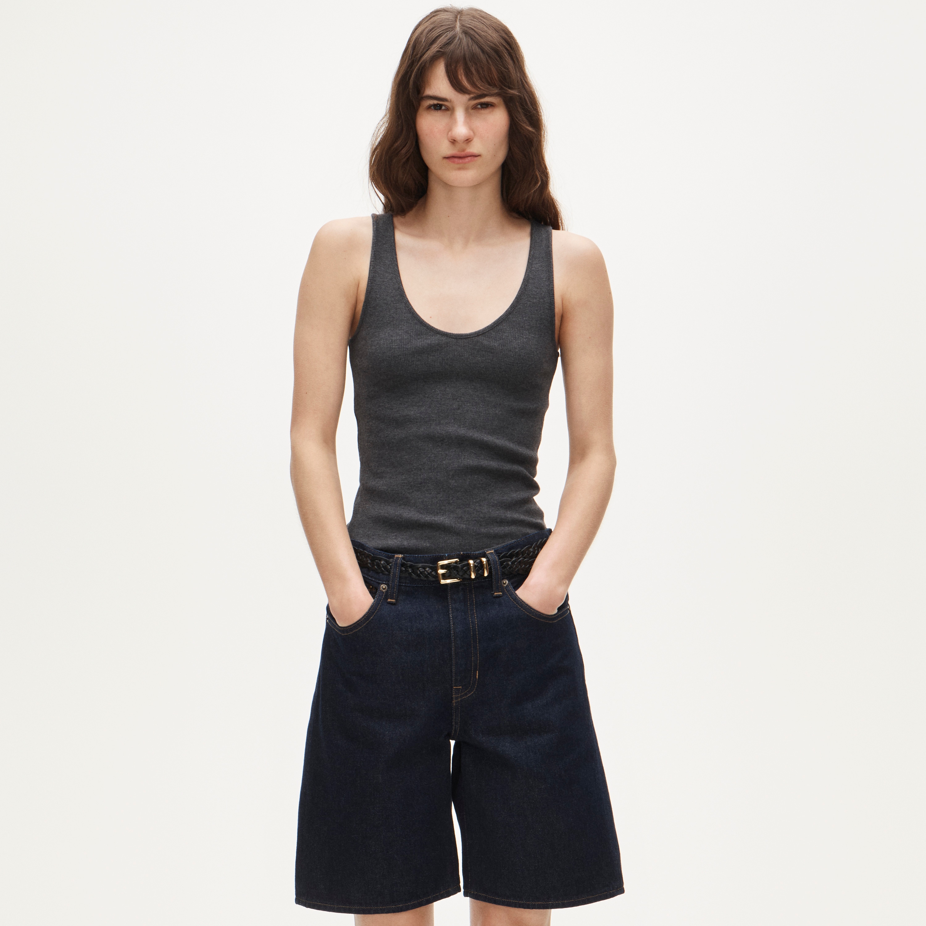 Perfect rib V-neck tank top