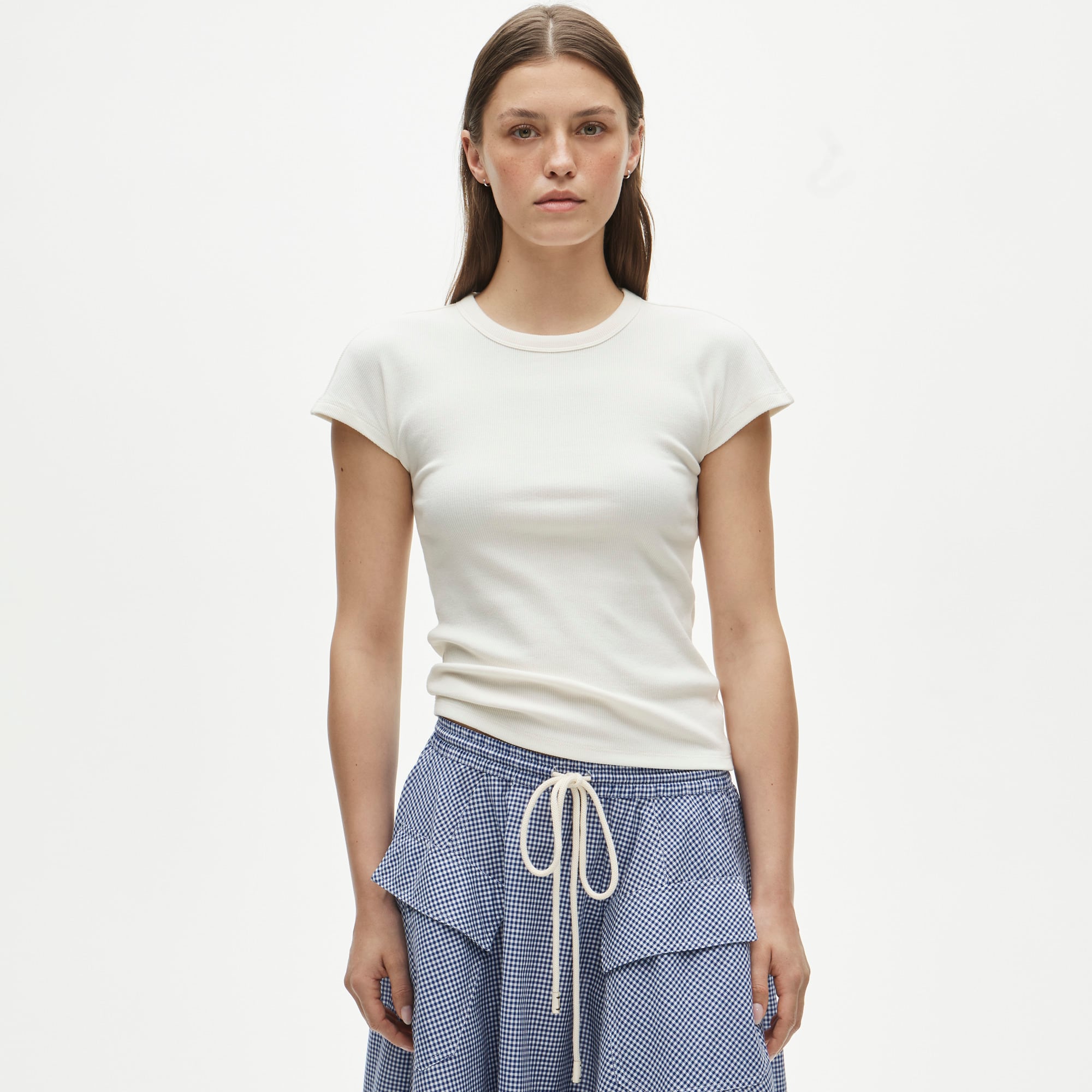 Perfect rib dolman-sleeve T-shirt