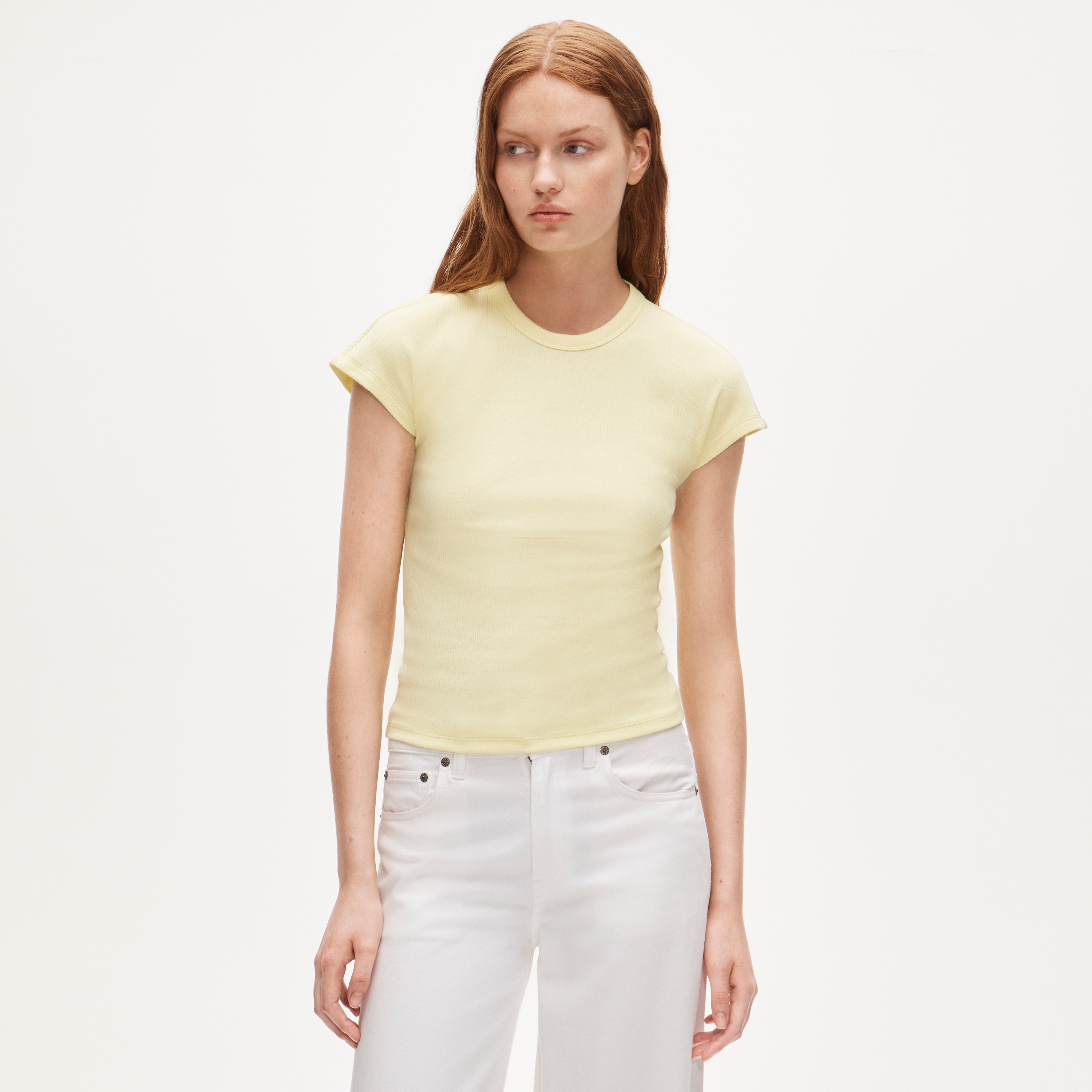 Perfect rib dolman-sleeve T-shirt