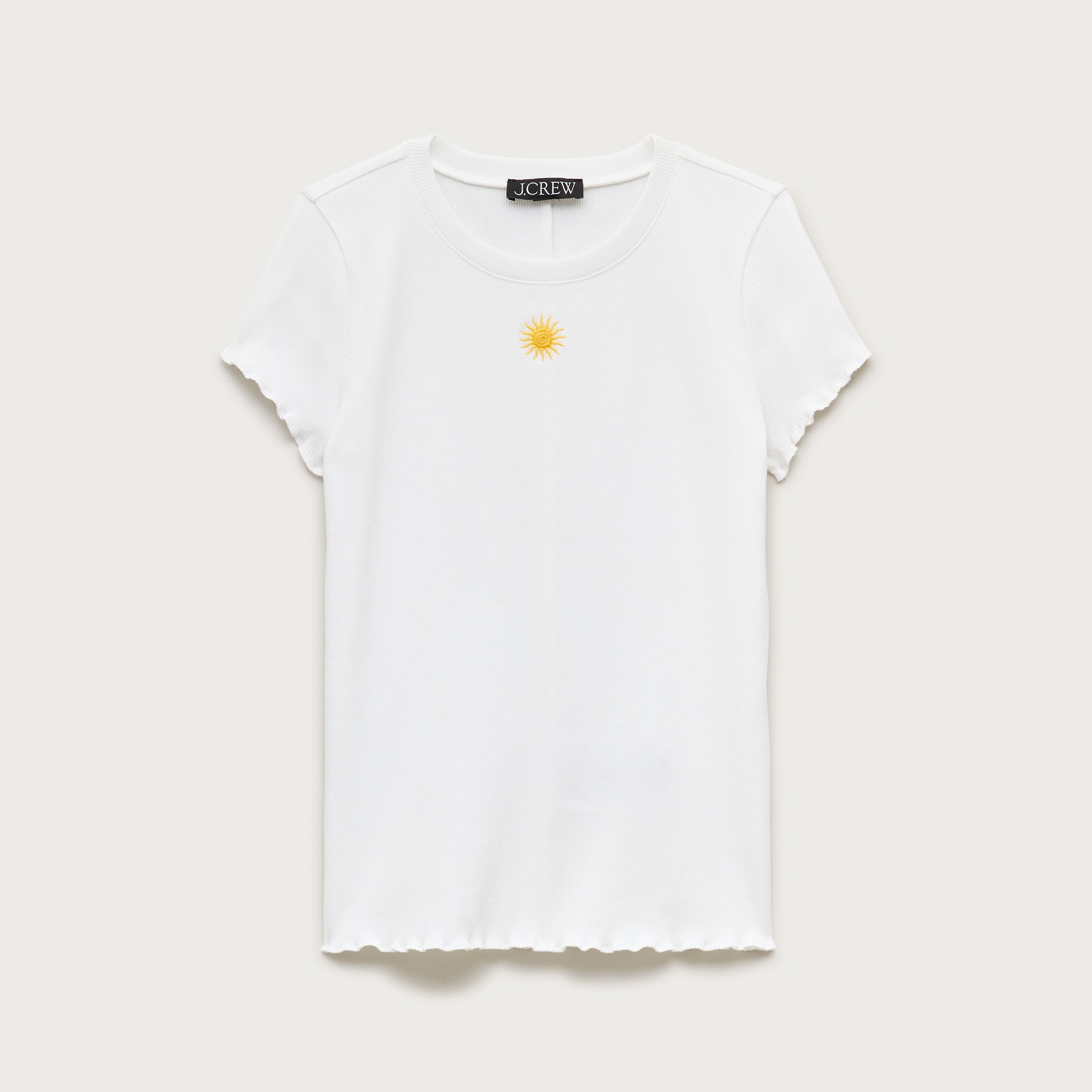 Perfect rib embroidered sun graphic T-shirt