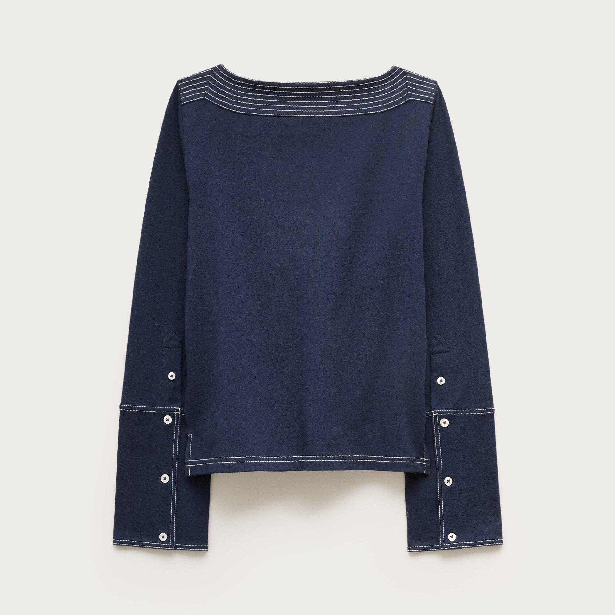 Mariner jersey contrast-stitch long-sleeve shirt