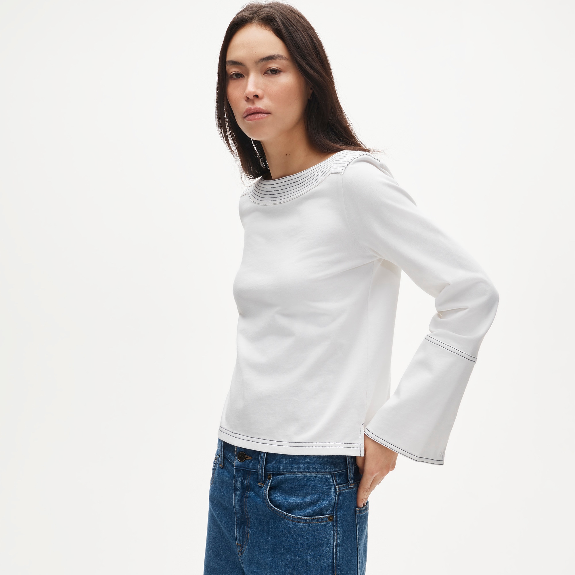 Mariner jersey contrast-stitch long-sleeve shirt - image 2
