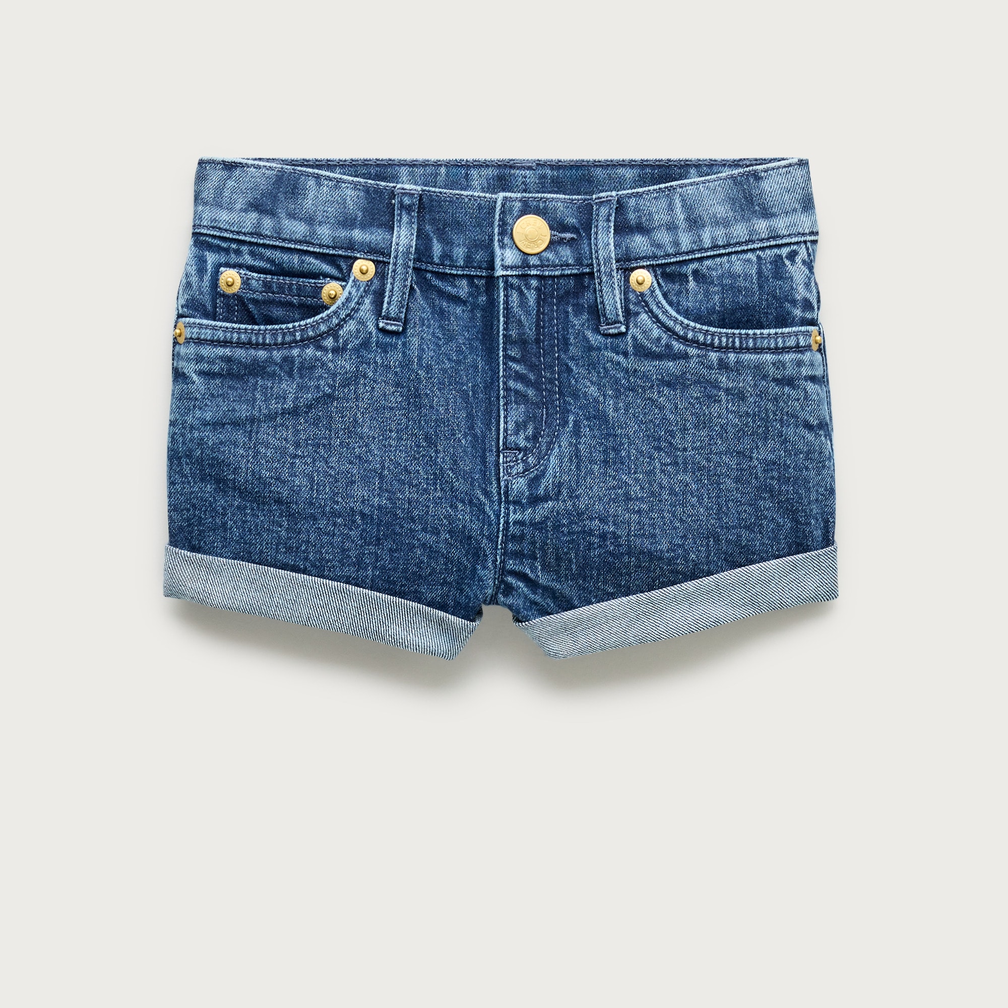 Girls' cuffed denim short in Adelaide wash