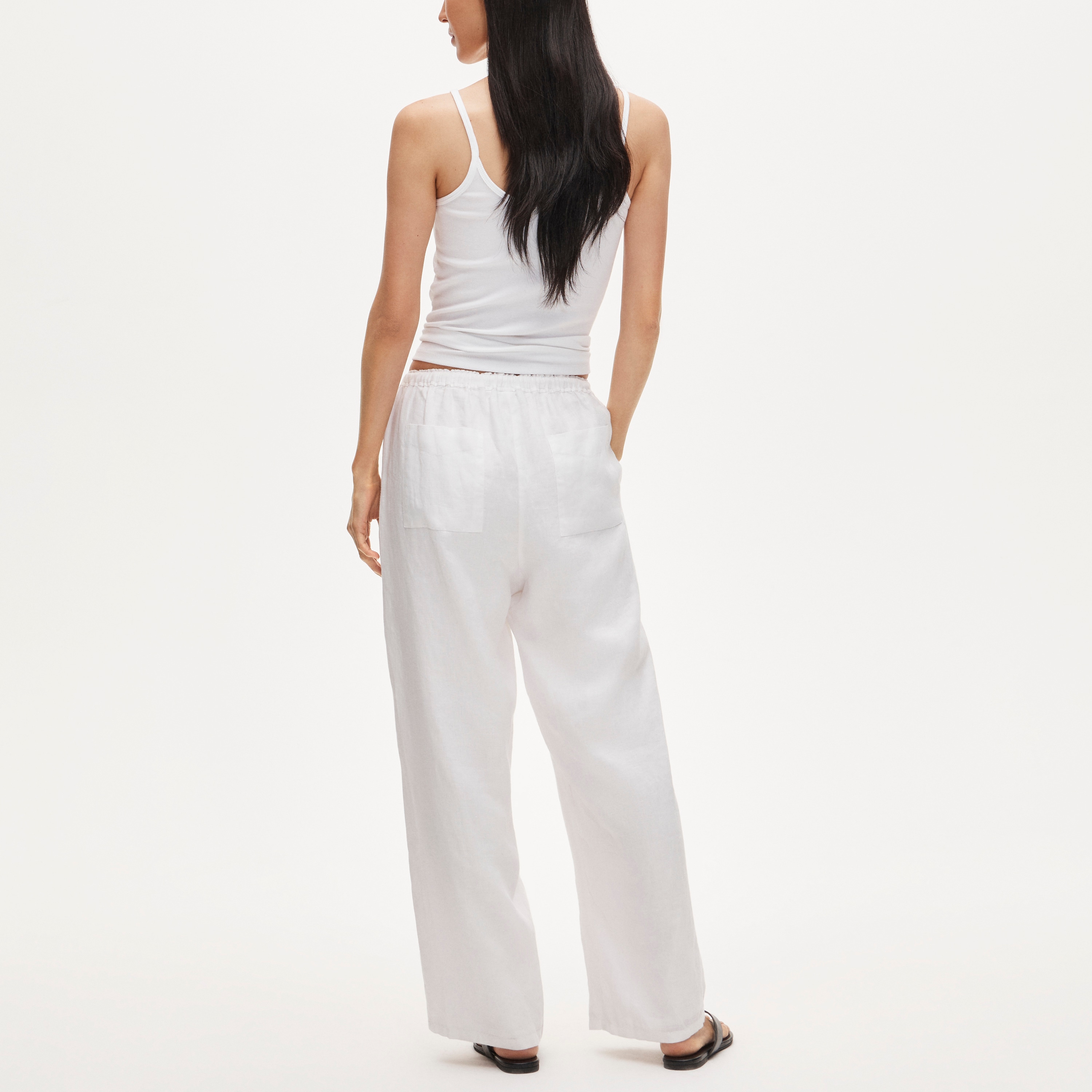 Campbell Capri Pant In Bi-stretch Wool With Leather Tuxedo Stripe