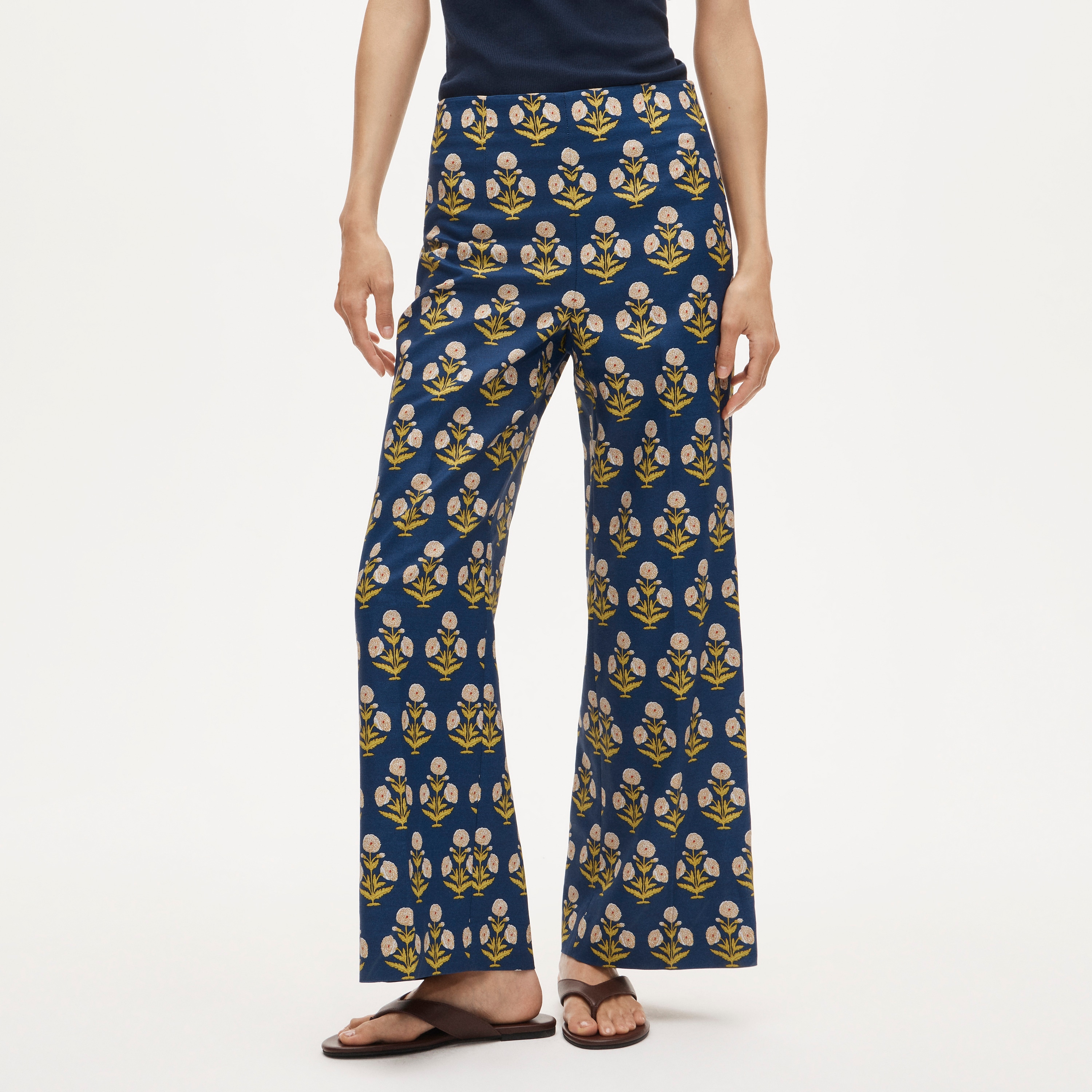 Rori Pant In Marigold Block Print For Women | J.Crew
