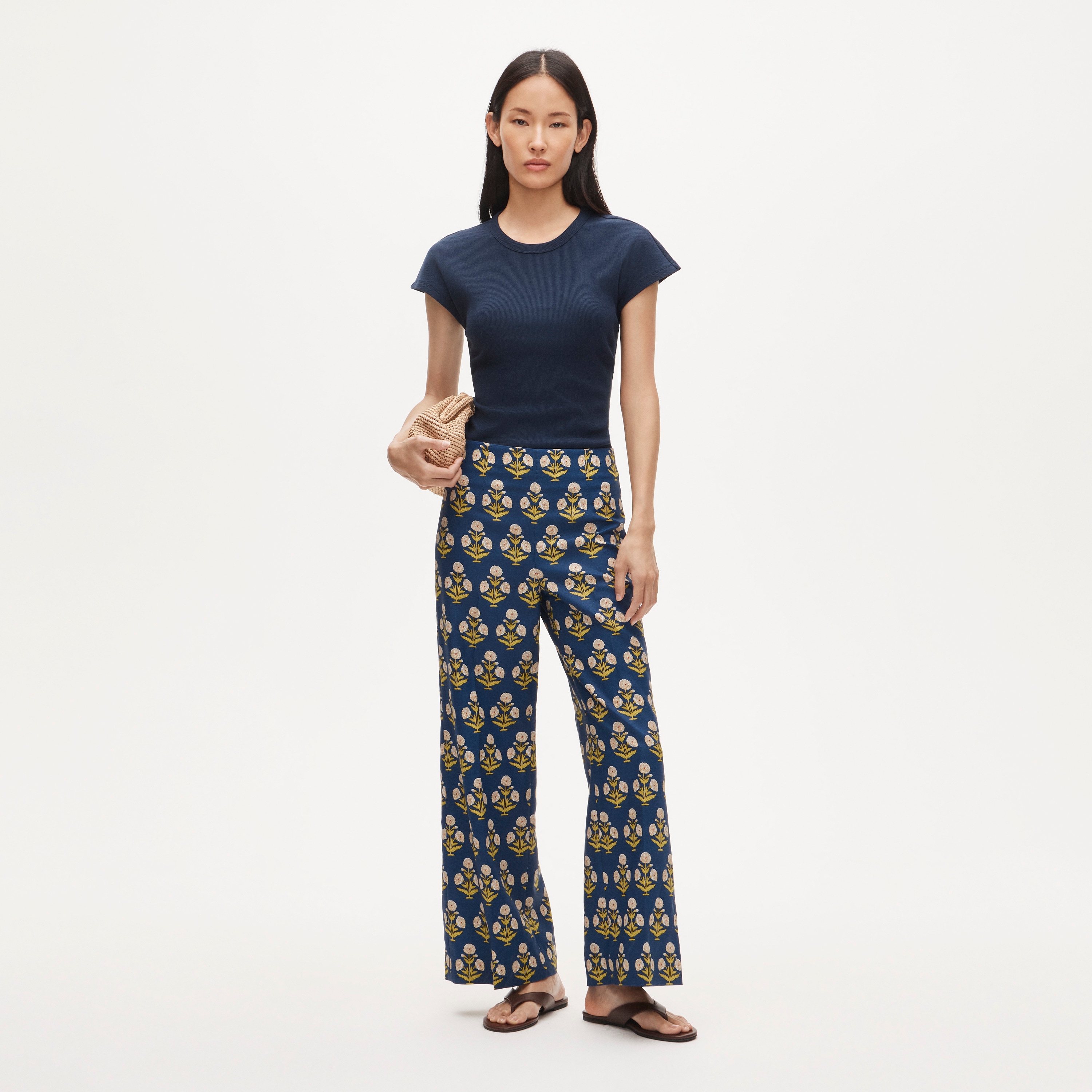 Rori Pant In Marigold Block Print For Women | J.Crew