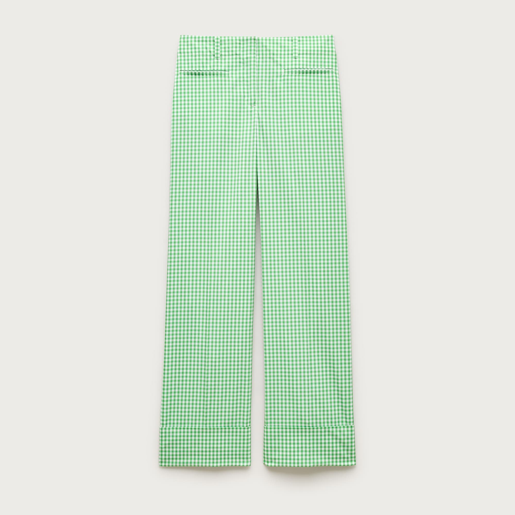 Cuffed gingham taffeta pant