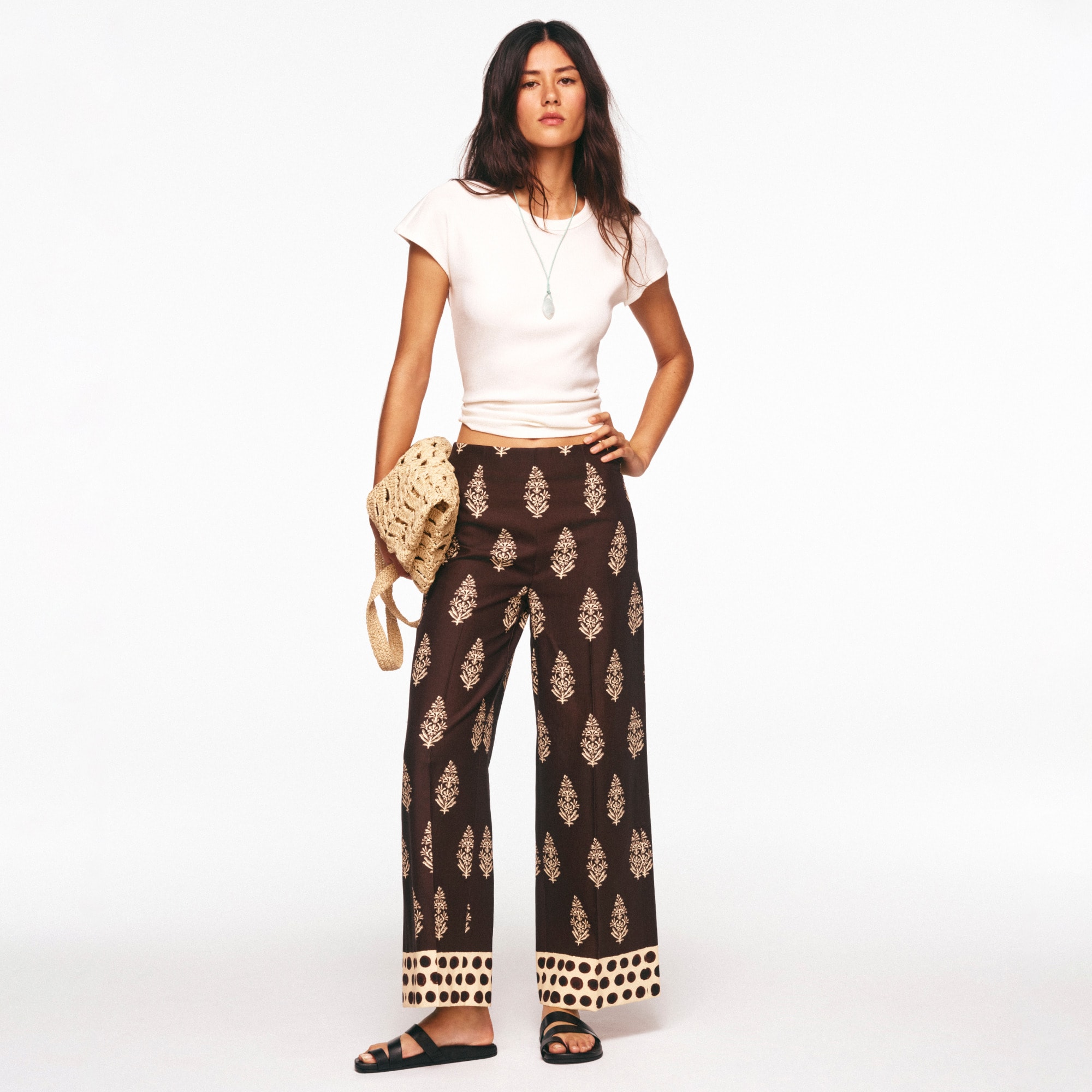 Rori pant in cocoa block print