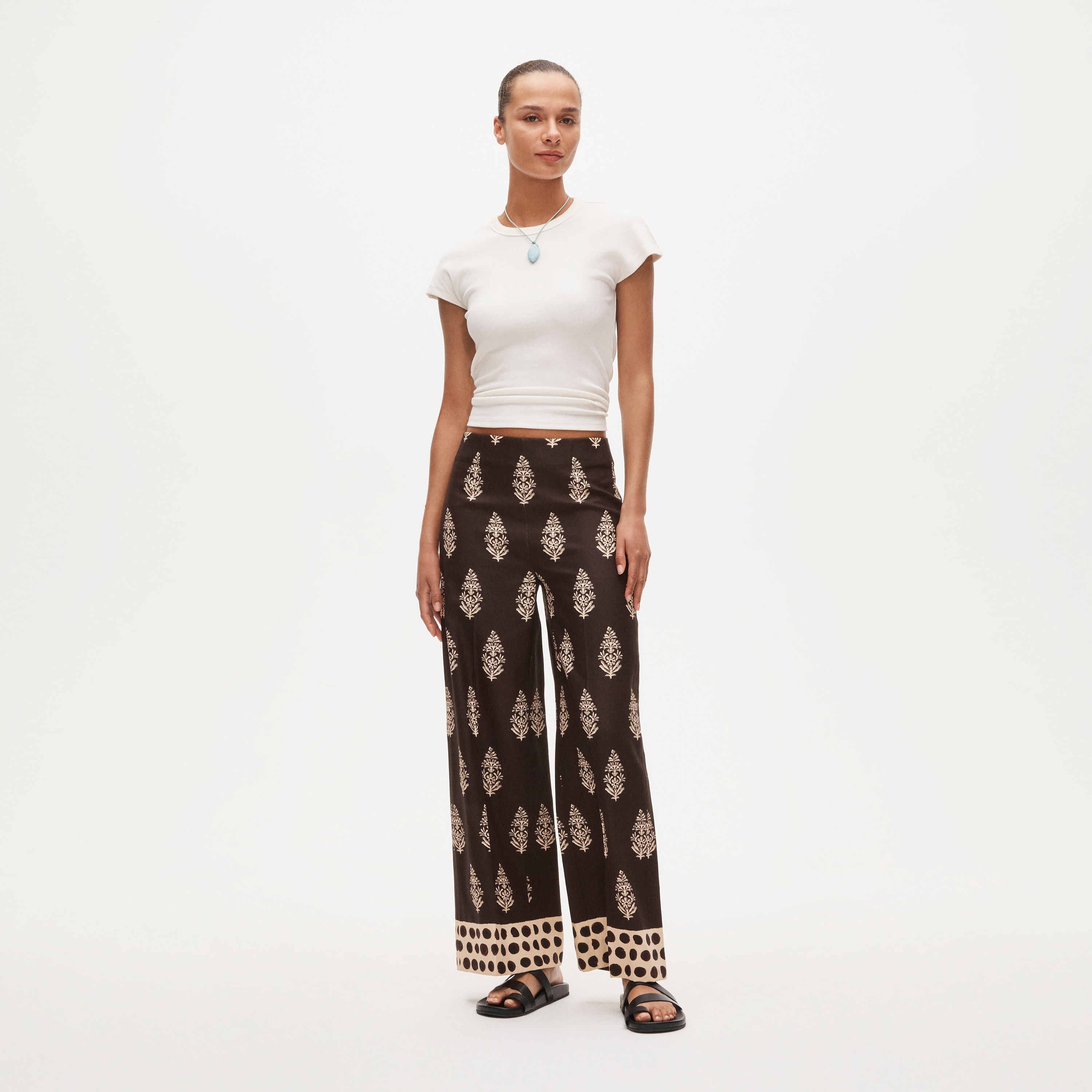 Rori pant in cocoa block print
