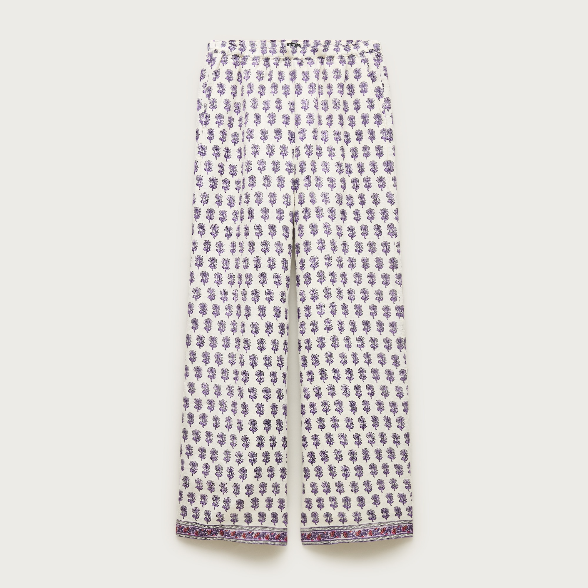 Wide-leg linen pant in lilac block print from J.Crew - $165