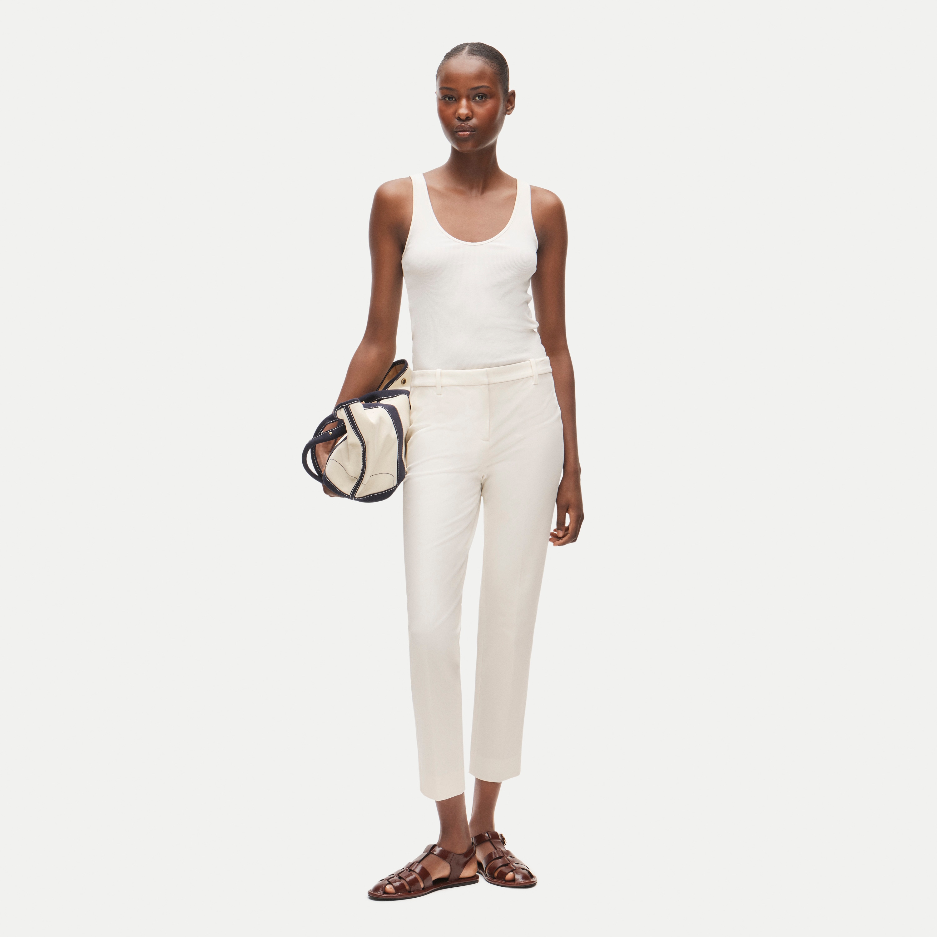 womens ivory dress pants Azazie Women's Ivory Refined Weave Slight Stretch Dress Pants