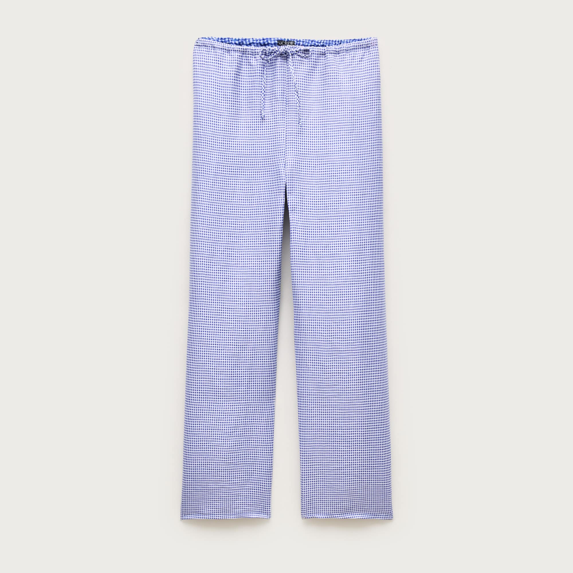 Luna Pant In Gingham Linen Blend For Women | J.Crew