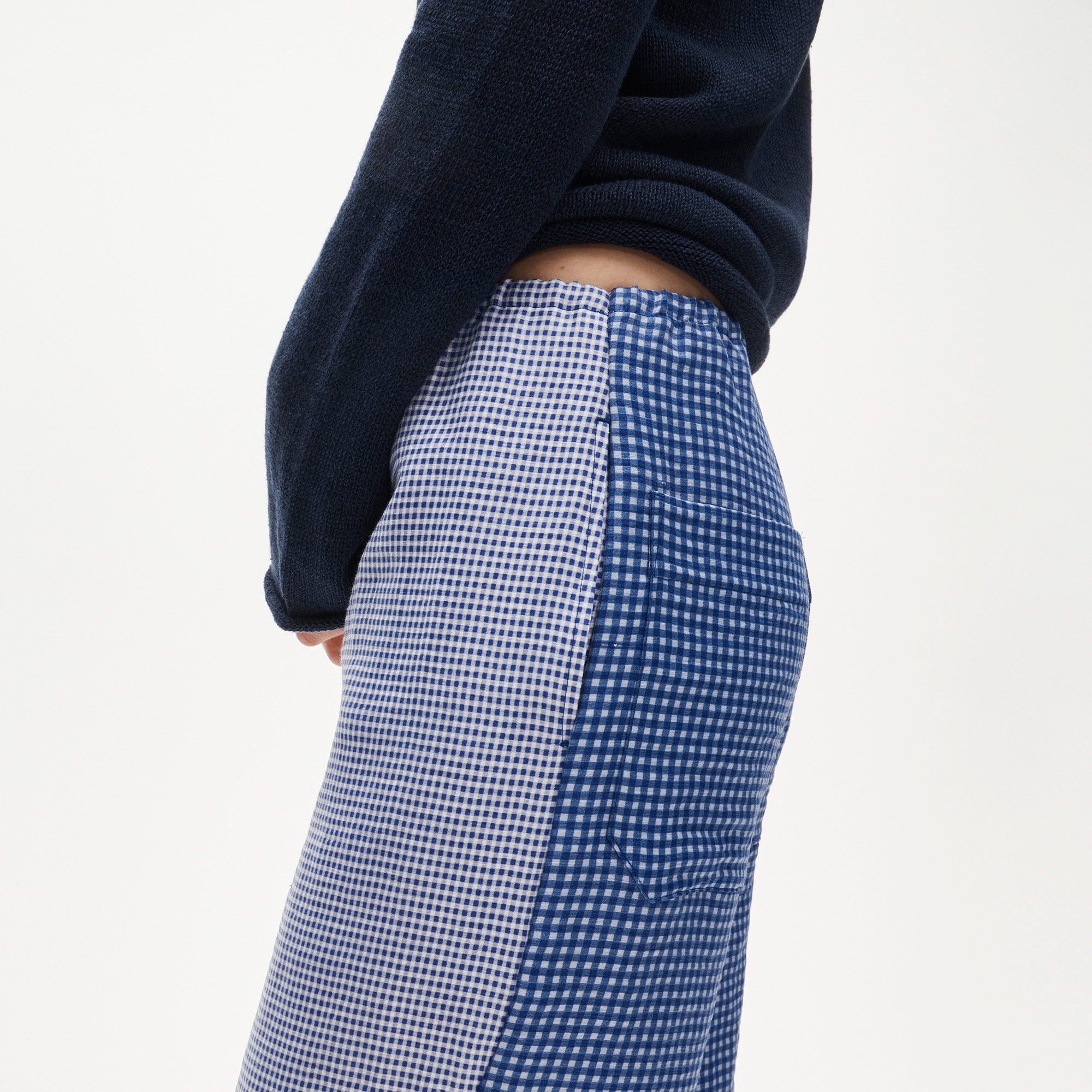Luna Pant In Gingham Linen Blend For Women | J.Crew