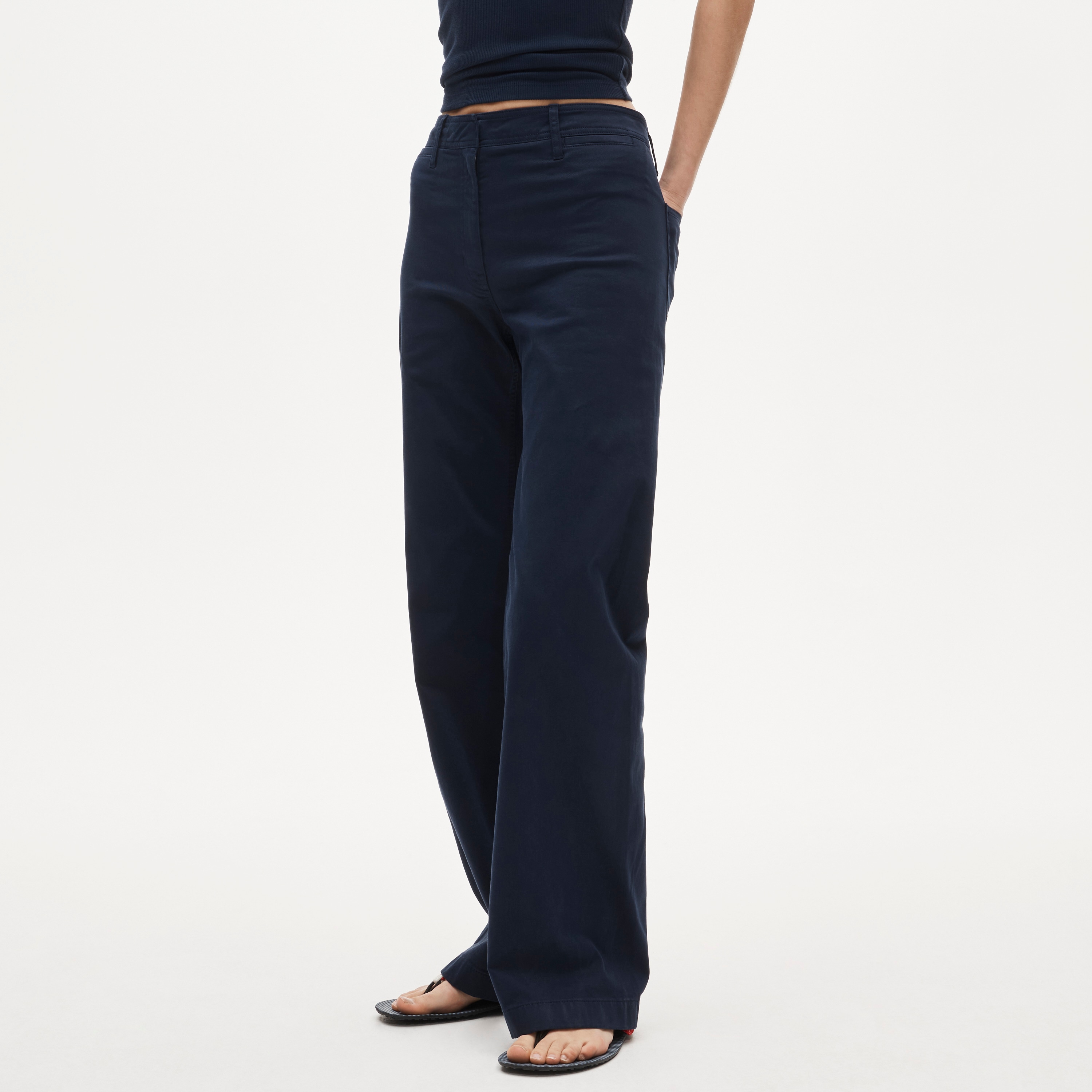 Wide-leg trouser in chino - image 3