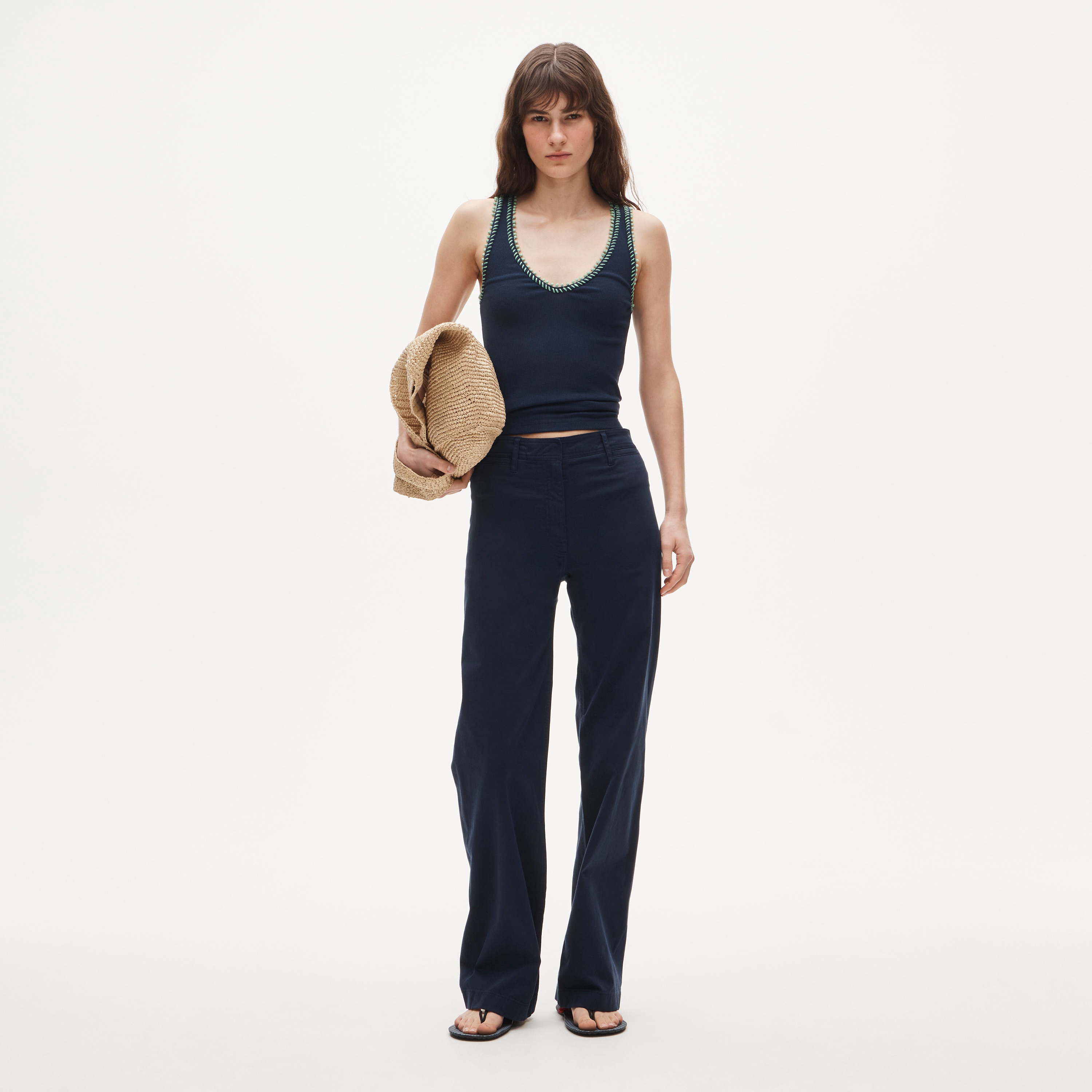 Wide-leg trouser in chino - image 2