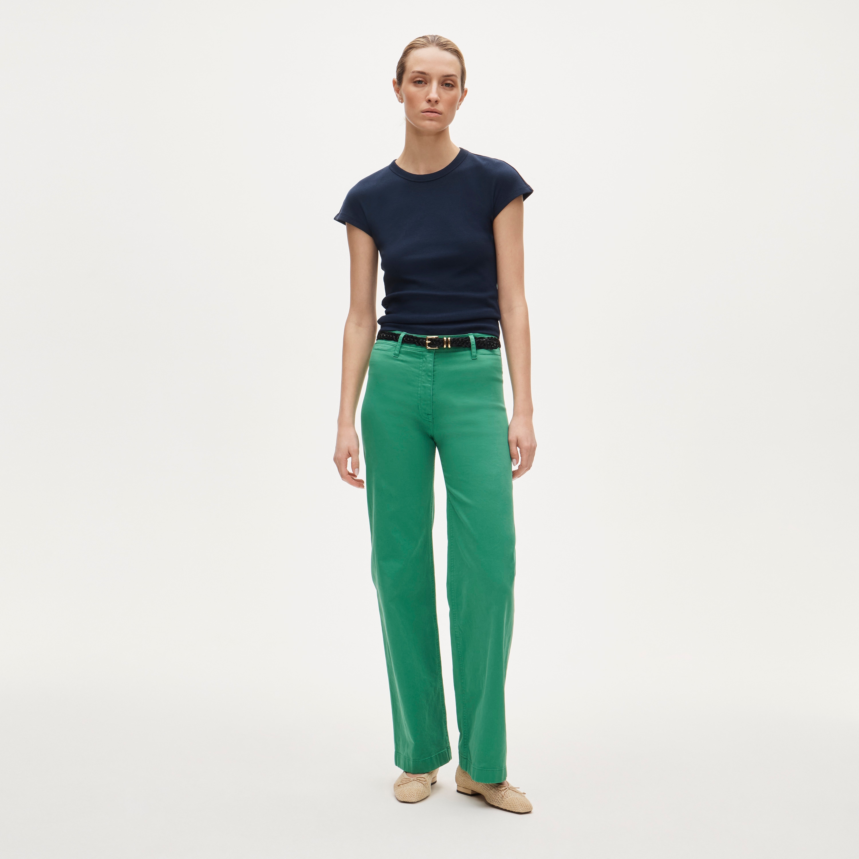 Wide-leg trouser in chino