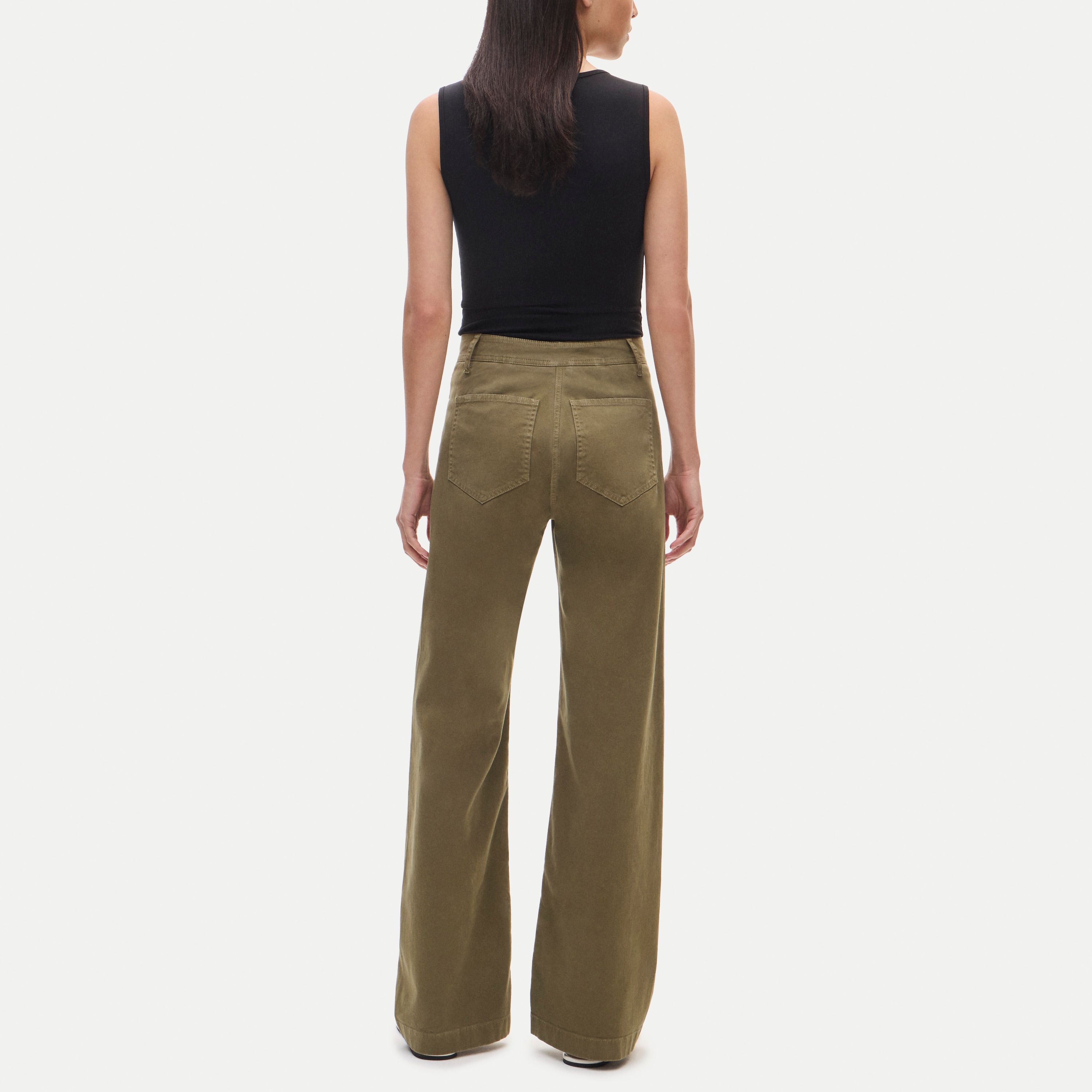Wide-leg trouser in chino