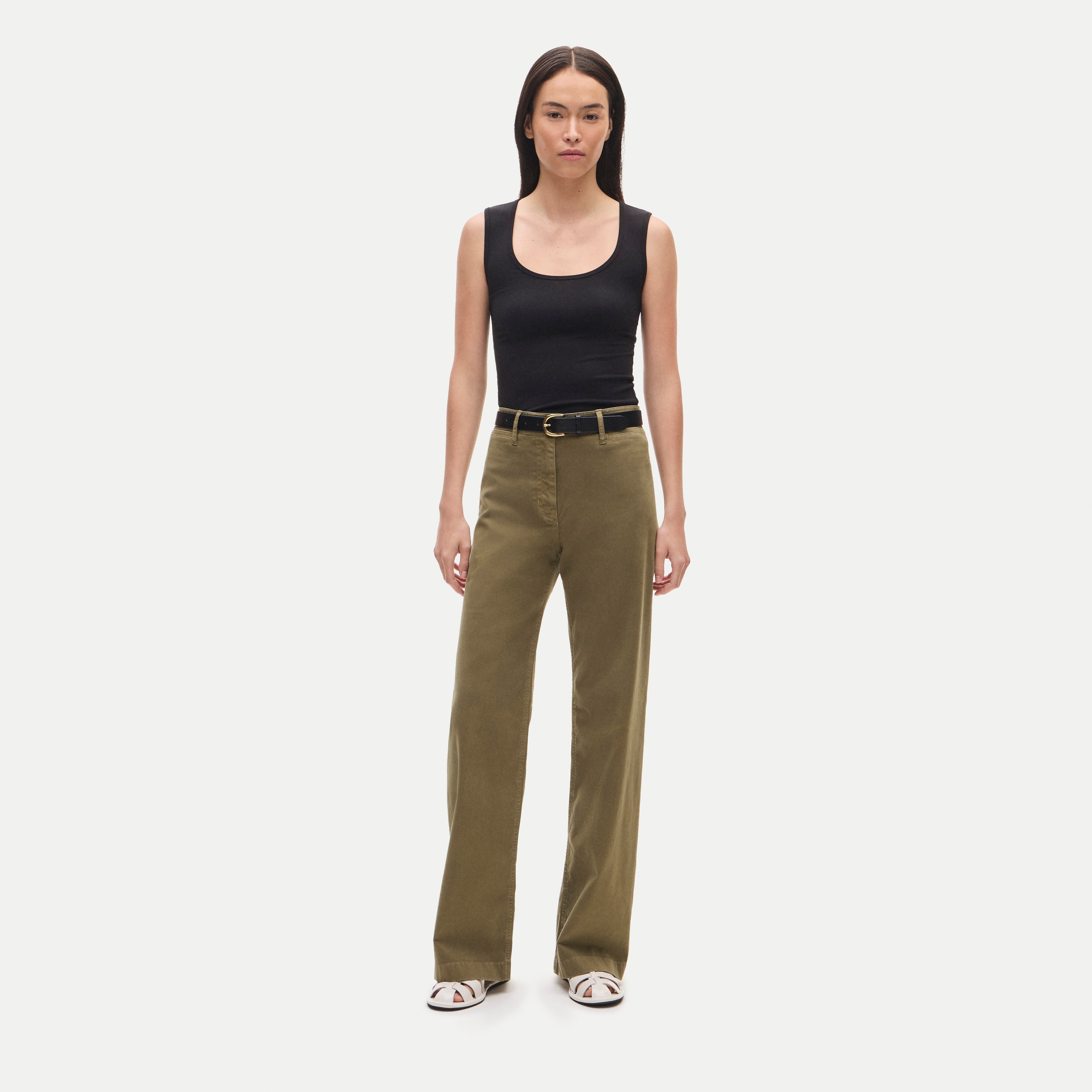 Wide-leg trouser in chino