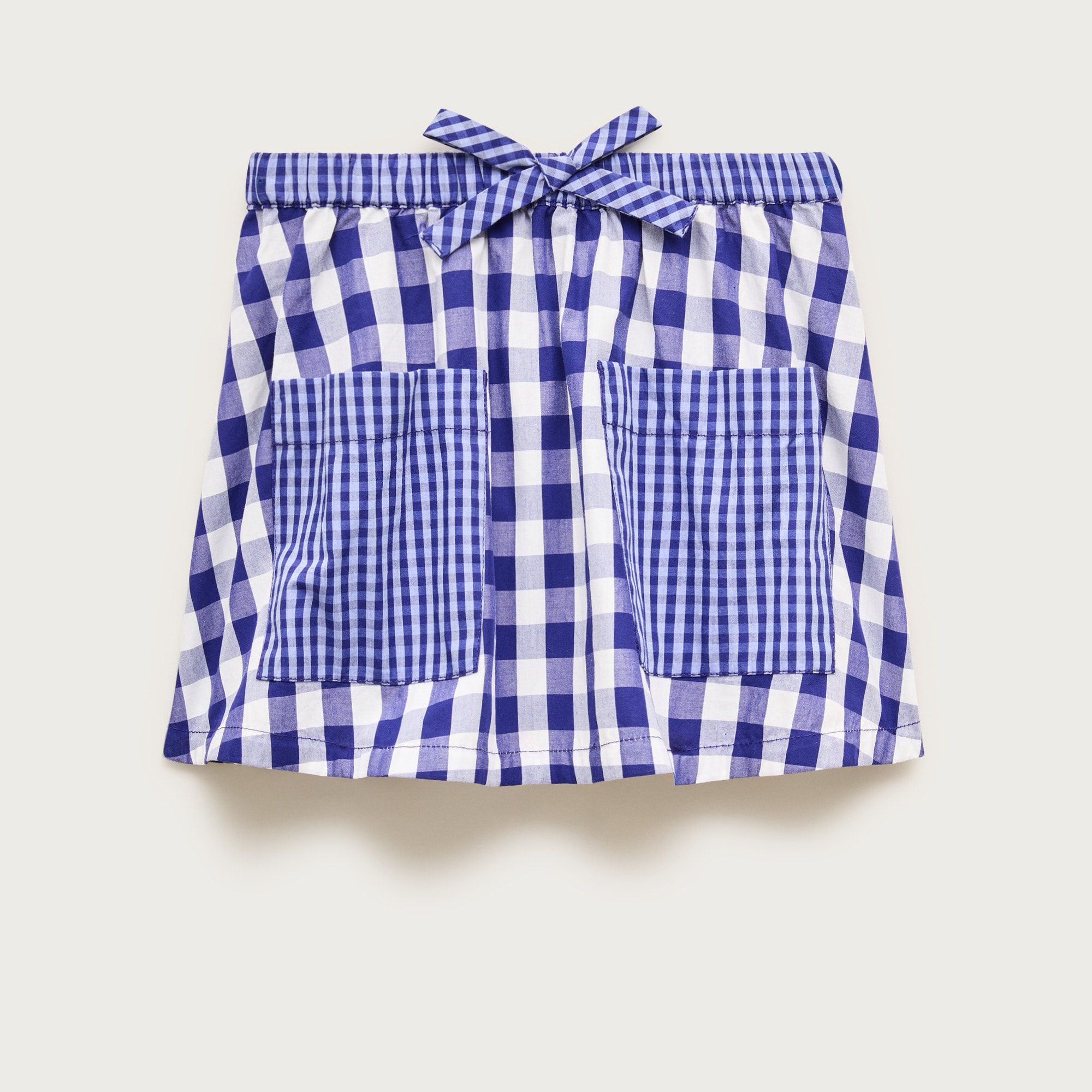 Girls' patch-pocket skirt in mixed gingham cotton poplin from J.Crew - $44.50