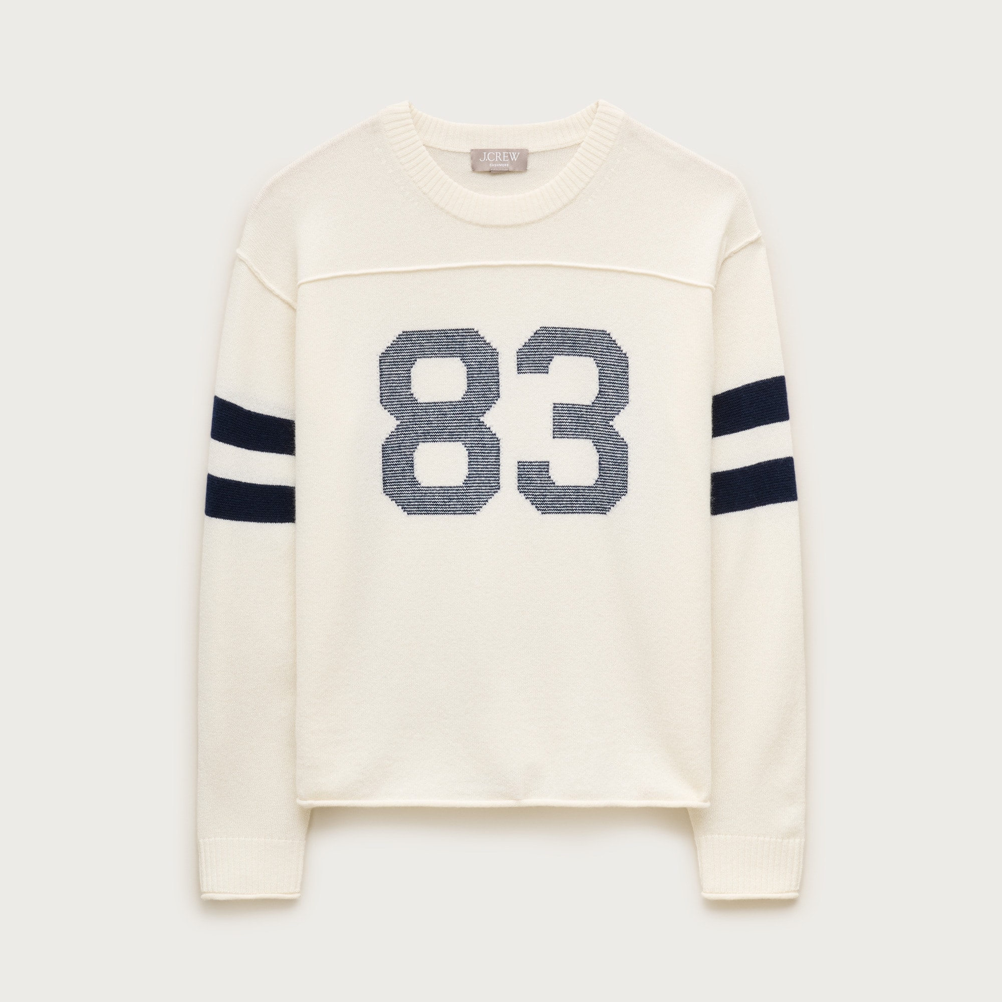 Cashmere rugby crewneck sweater