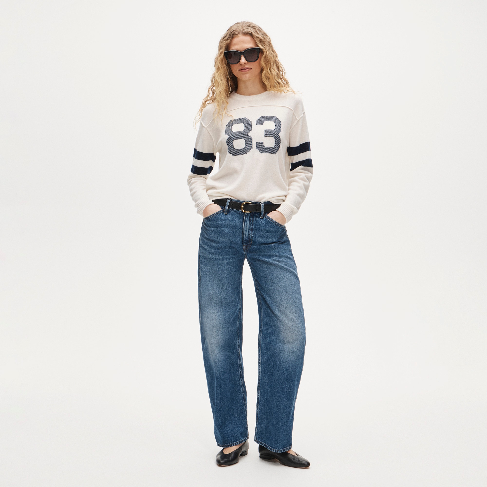 Cashmere rugby crewneck sweater - image 3