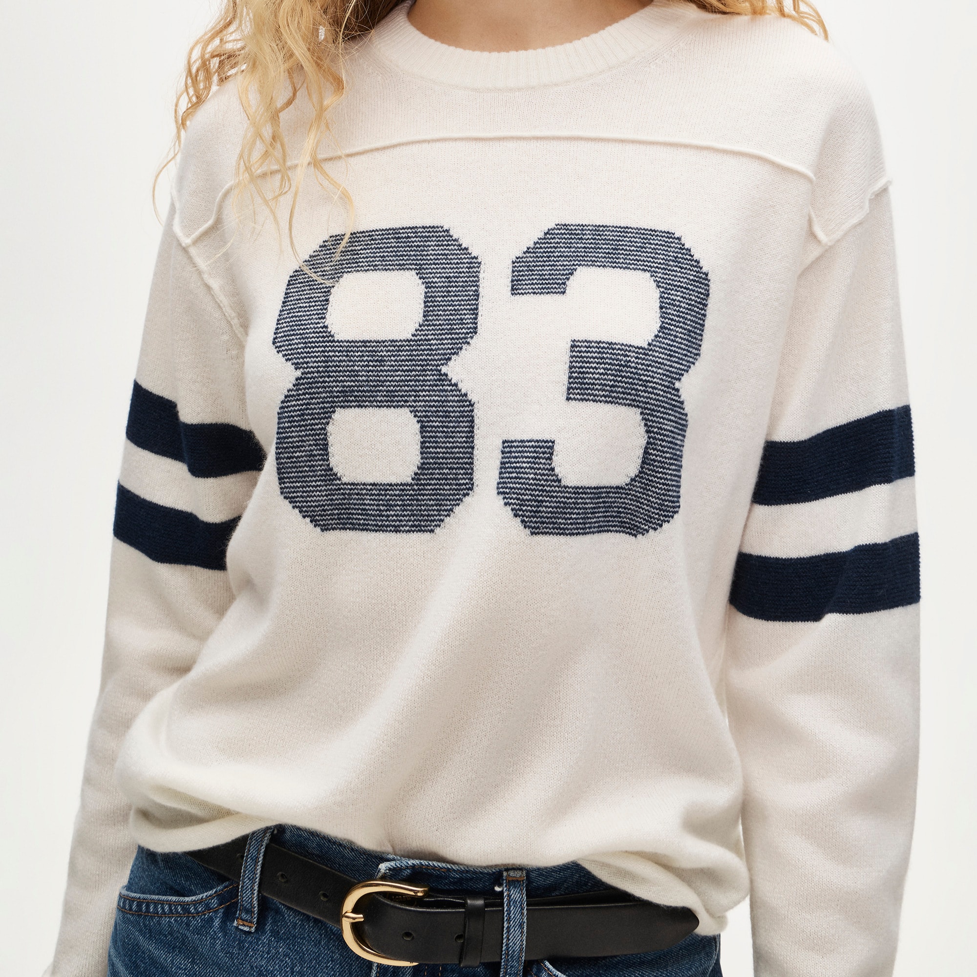 Cashmere rugby crewneck sweater - image 4