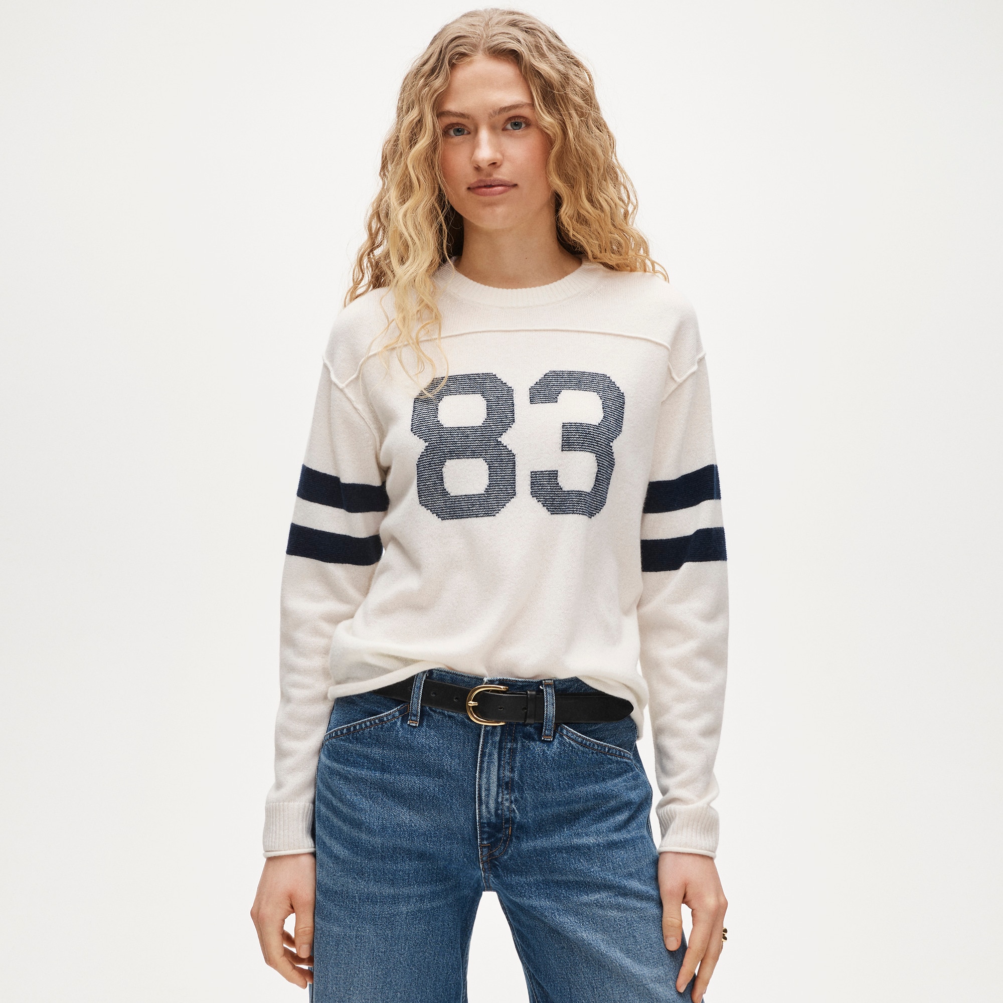 Cashmere rugby crewneck sweater - image 2
