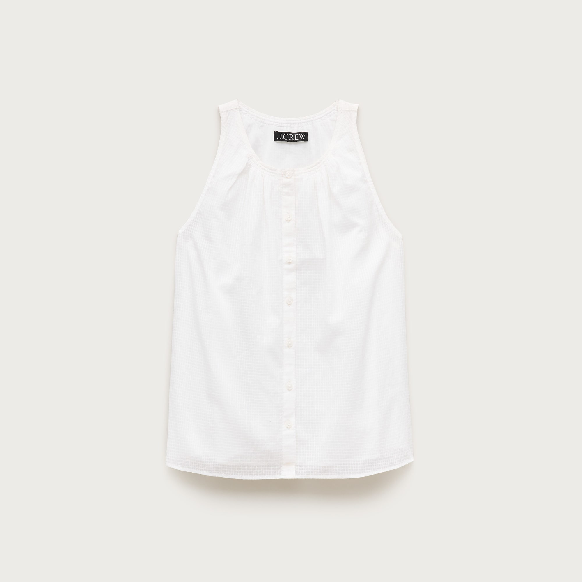 High-neck tank top in textured cotton voile from J.Crew - $98