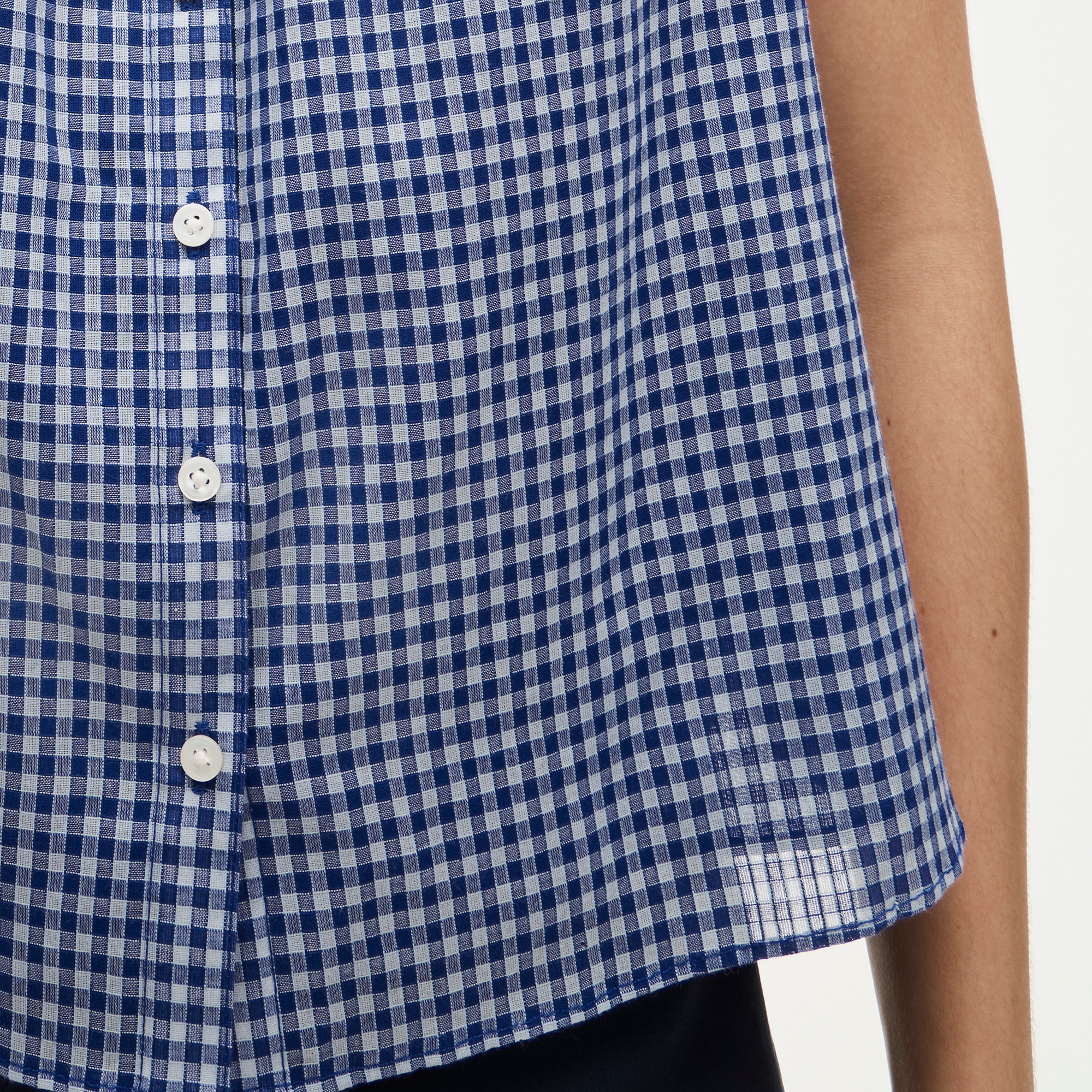 High-neck tank top in gingham cotton voile - image 4