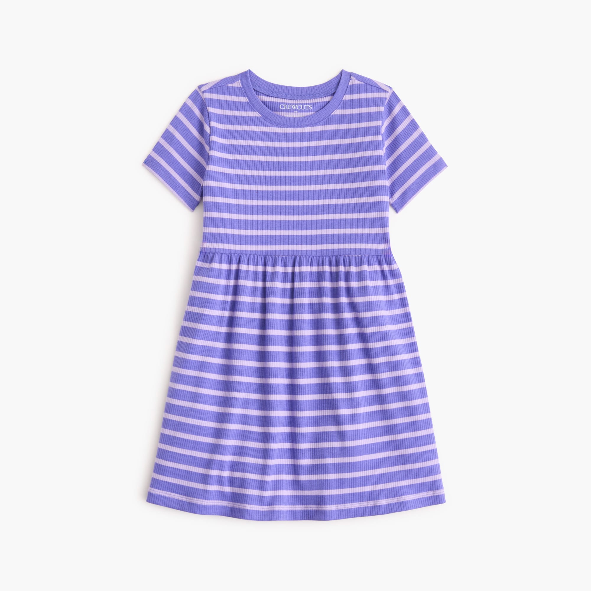 Girls' striped ribbed dress