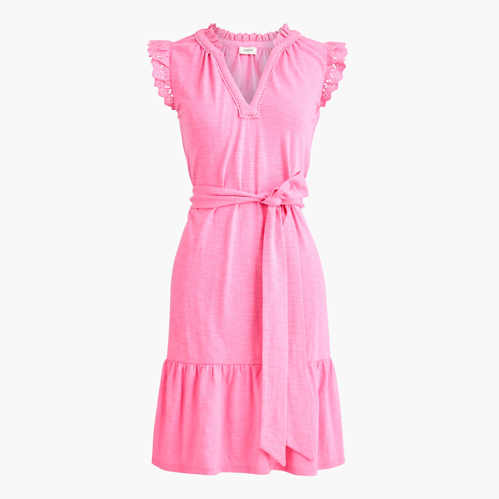 Knit flutter-sleeve mini dress