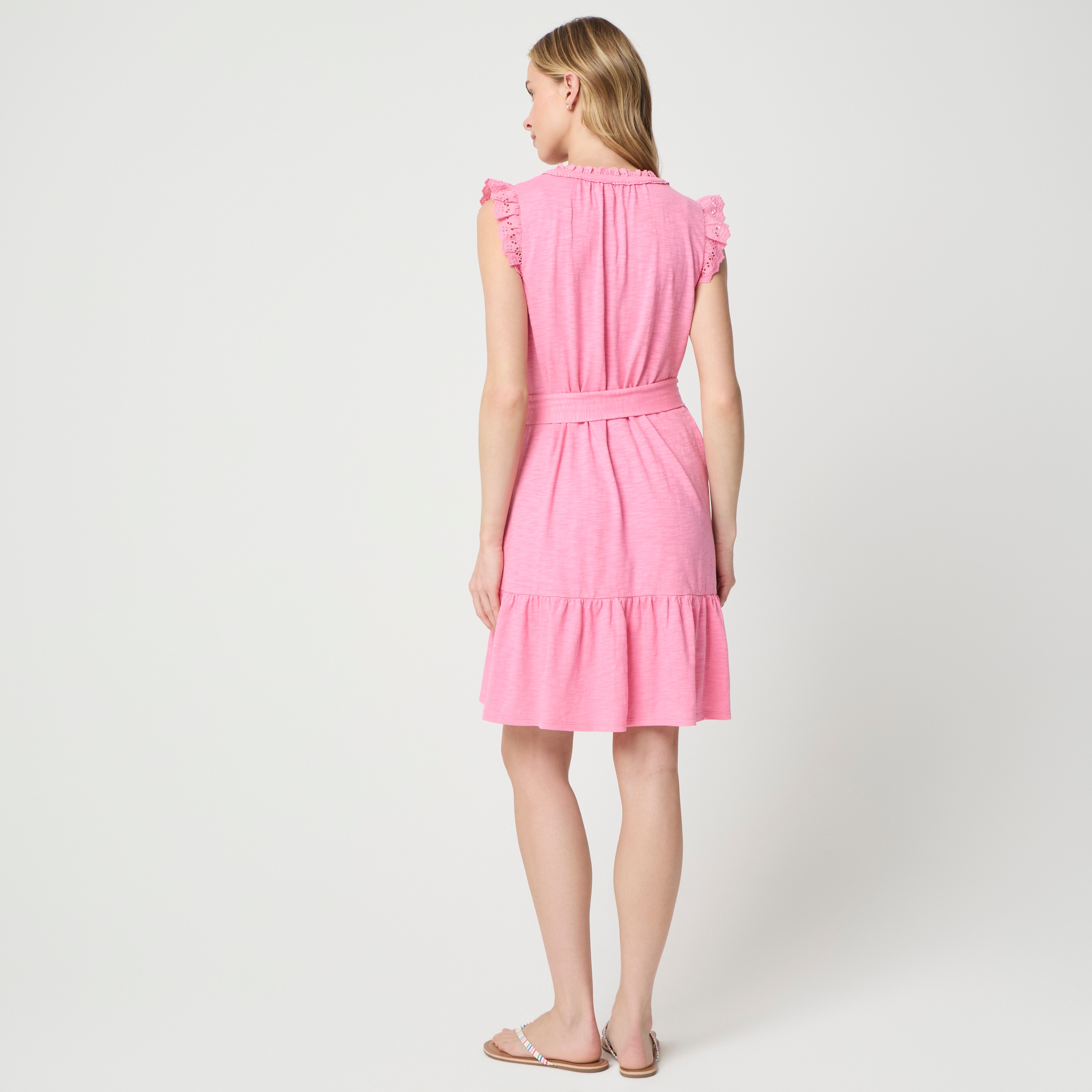 Knit flutter-sleeve mini dress