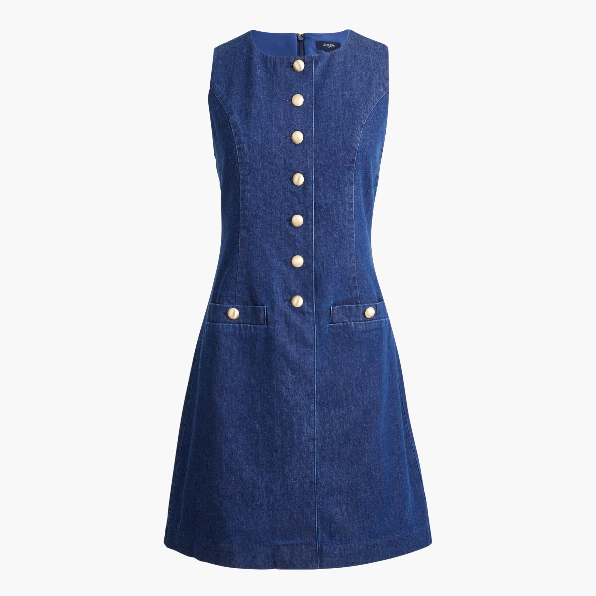 chambray pleated mini pocket dress Medium Wash Chambray Strapless Pleated Mini Dress