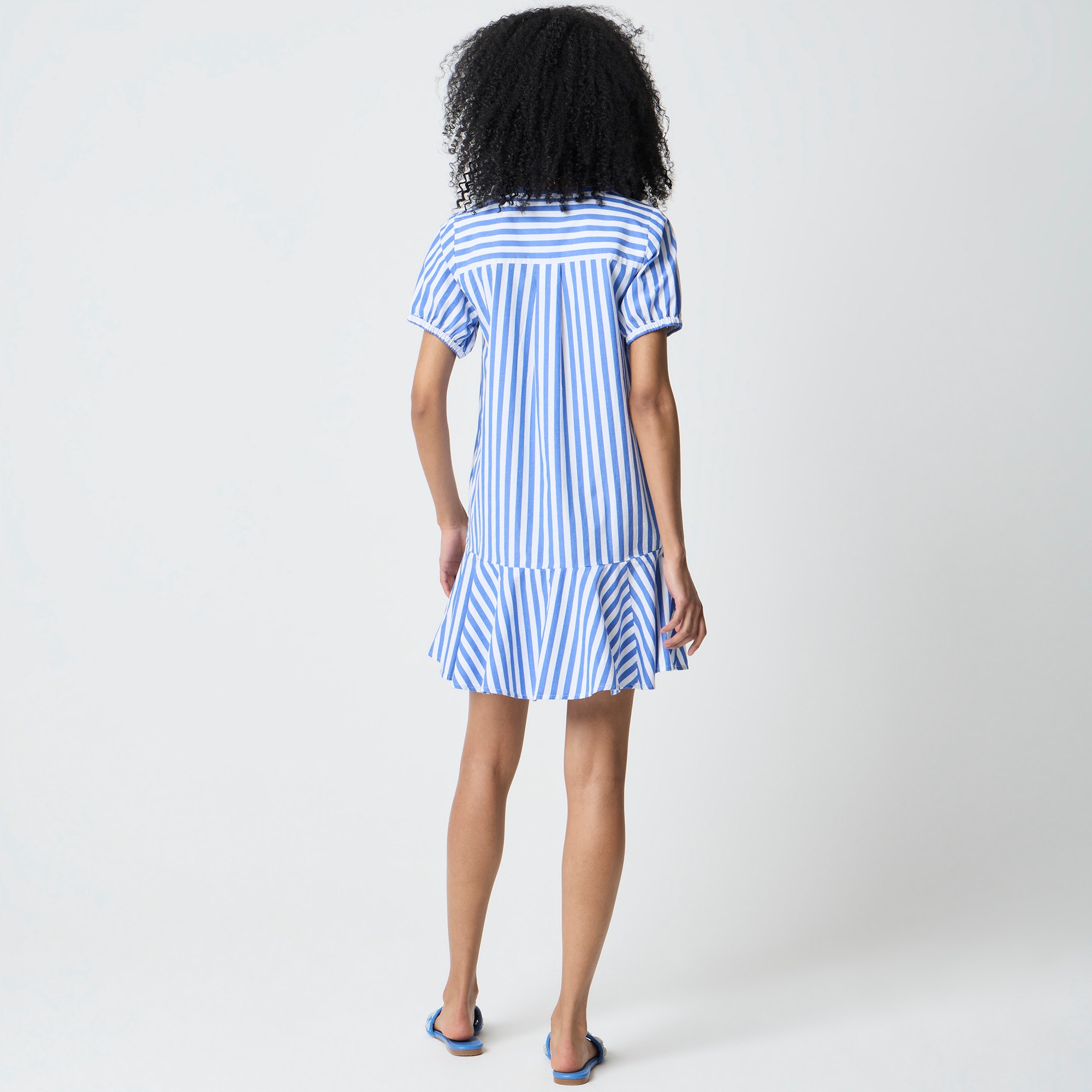 Striped mini shirt-dress