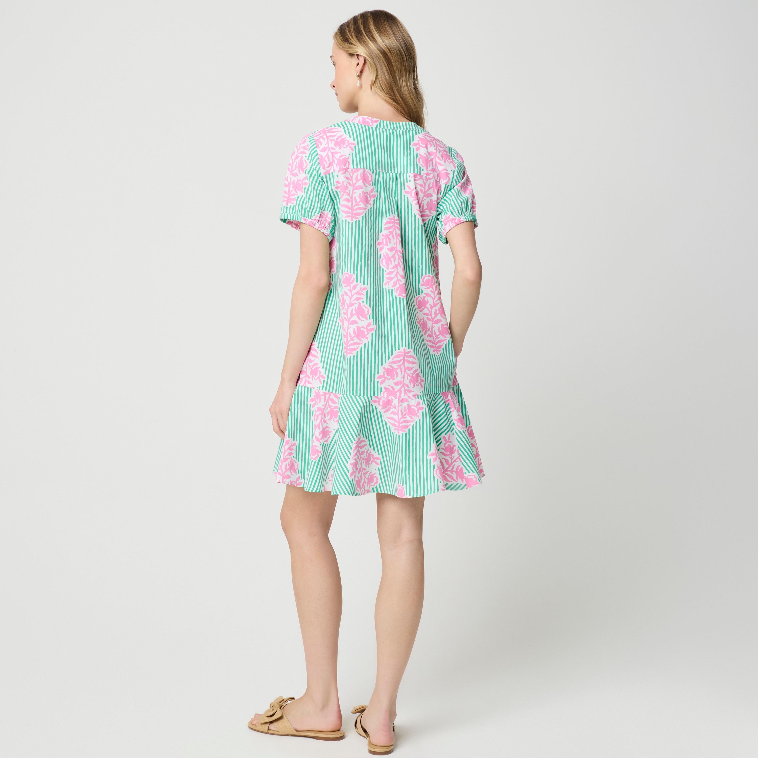 Printed mini shirt-dress