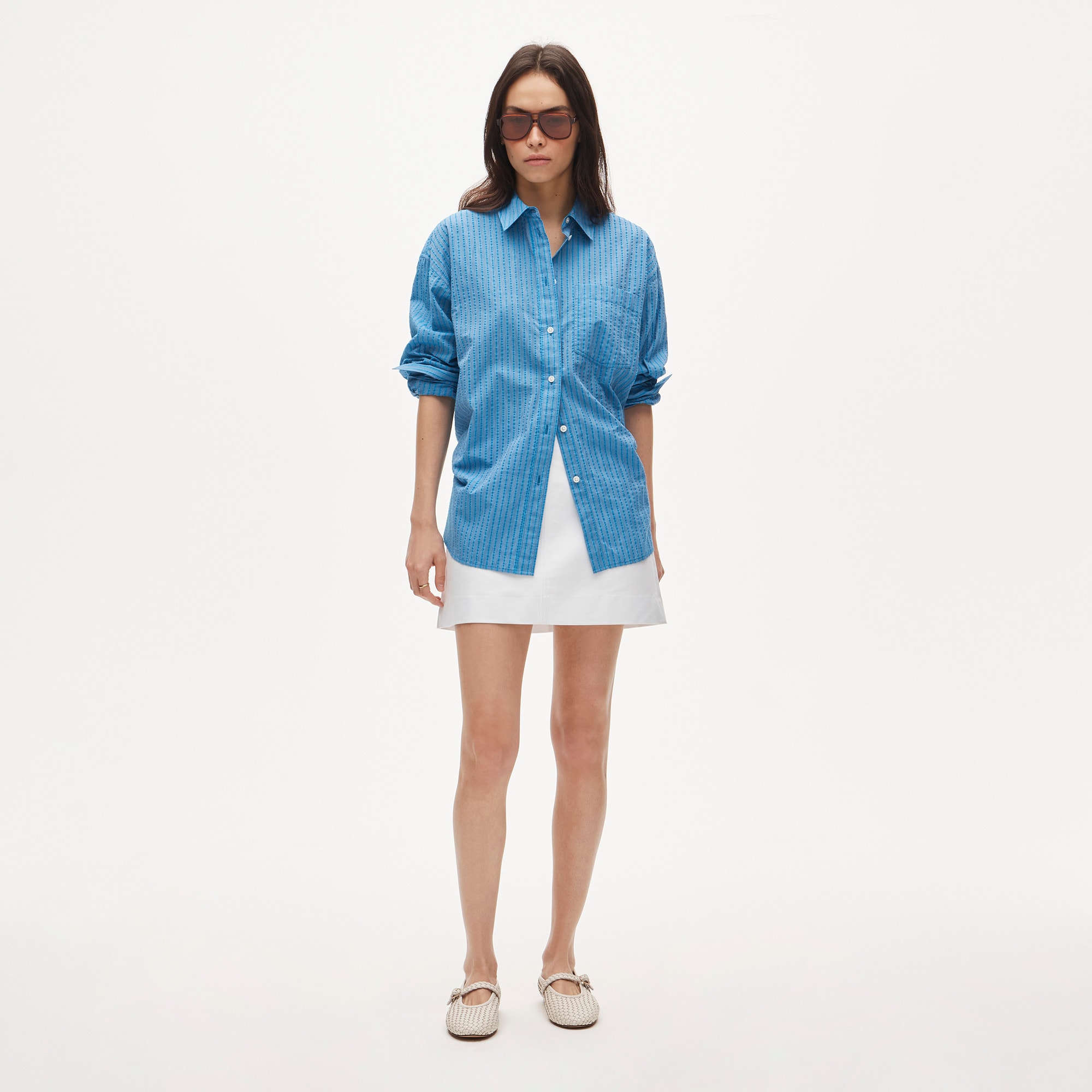 &Eacute;tienne oversized shirt in dobby stripe - image 3
