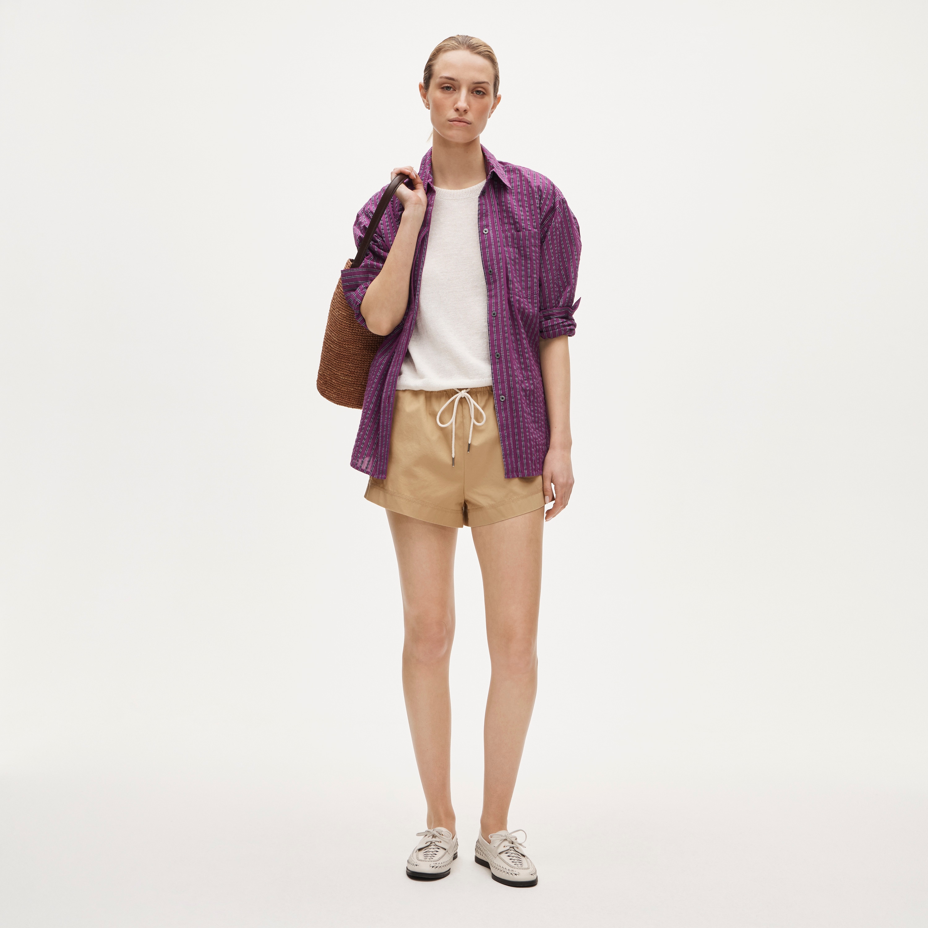 &Eacute;tienne oversized shirt in dobby stripe - image 3