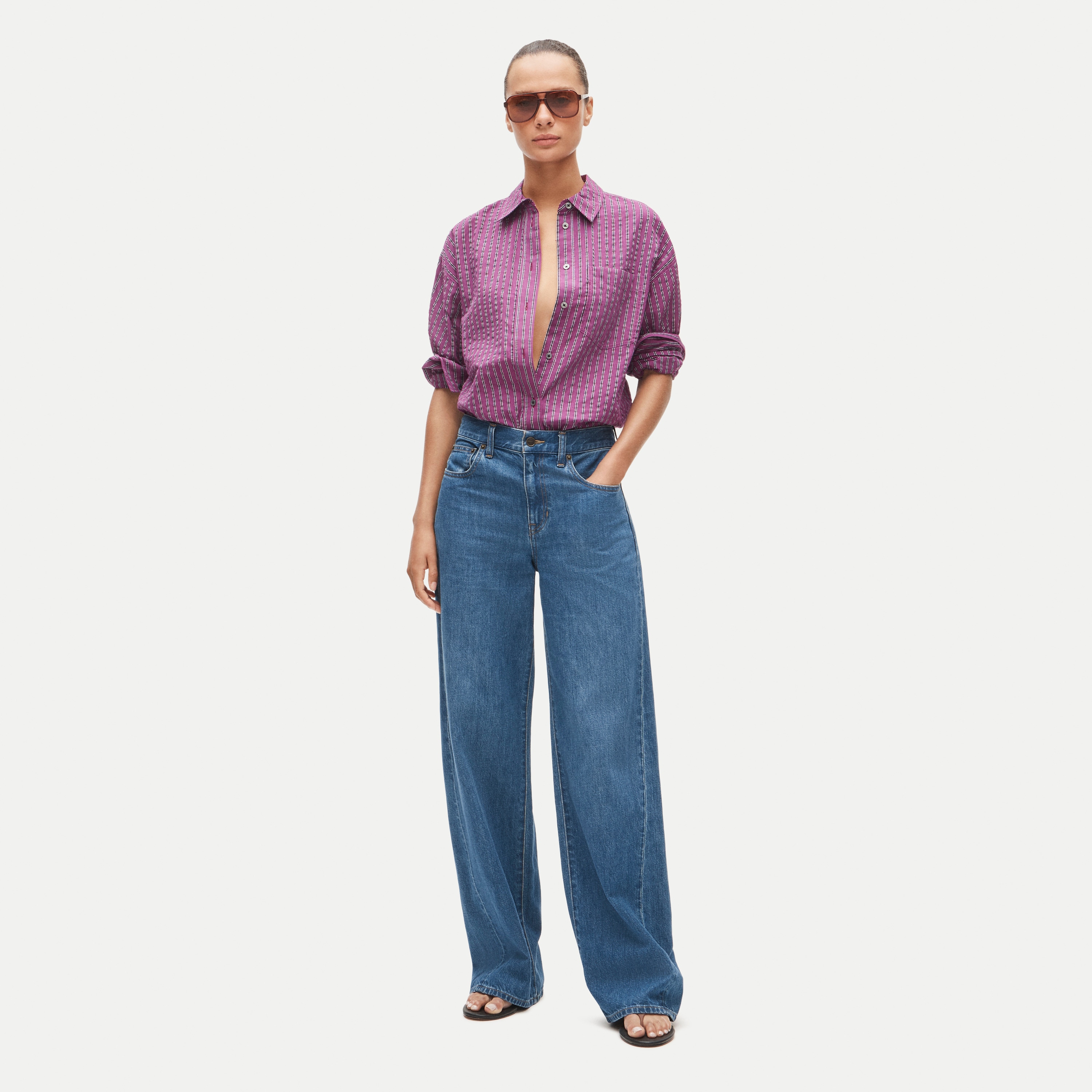 Étienne oversized shirt in dobby stripe