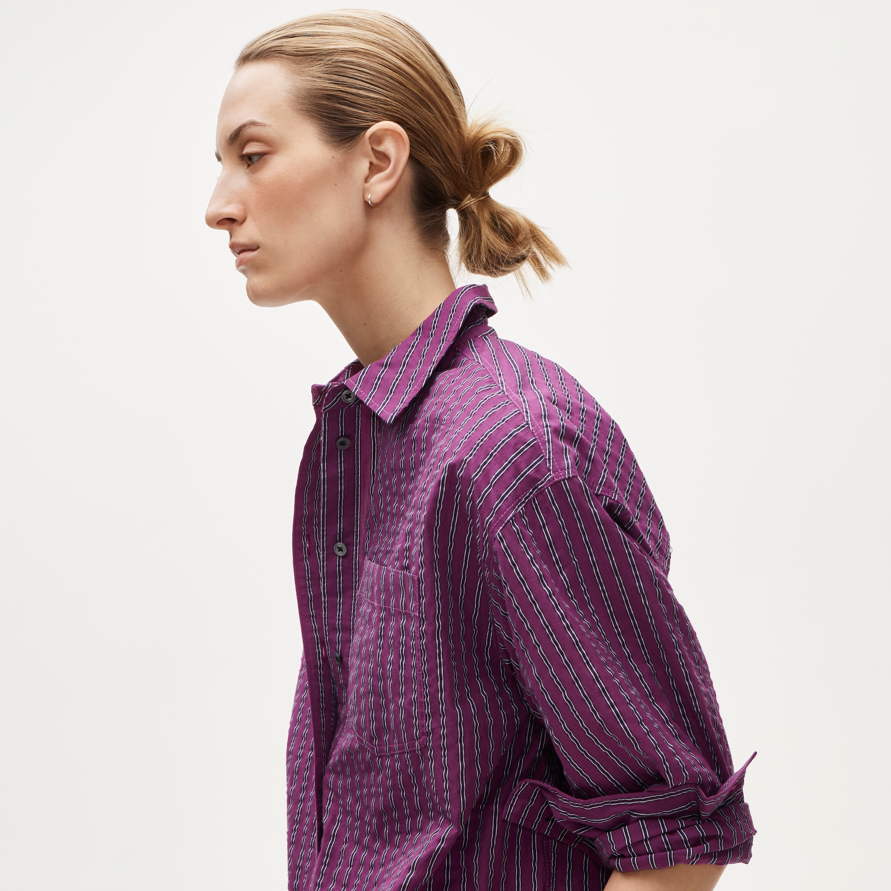 &Eacute;tienne oversized shirt in dobby stripe - image 4