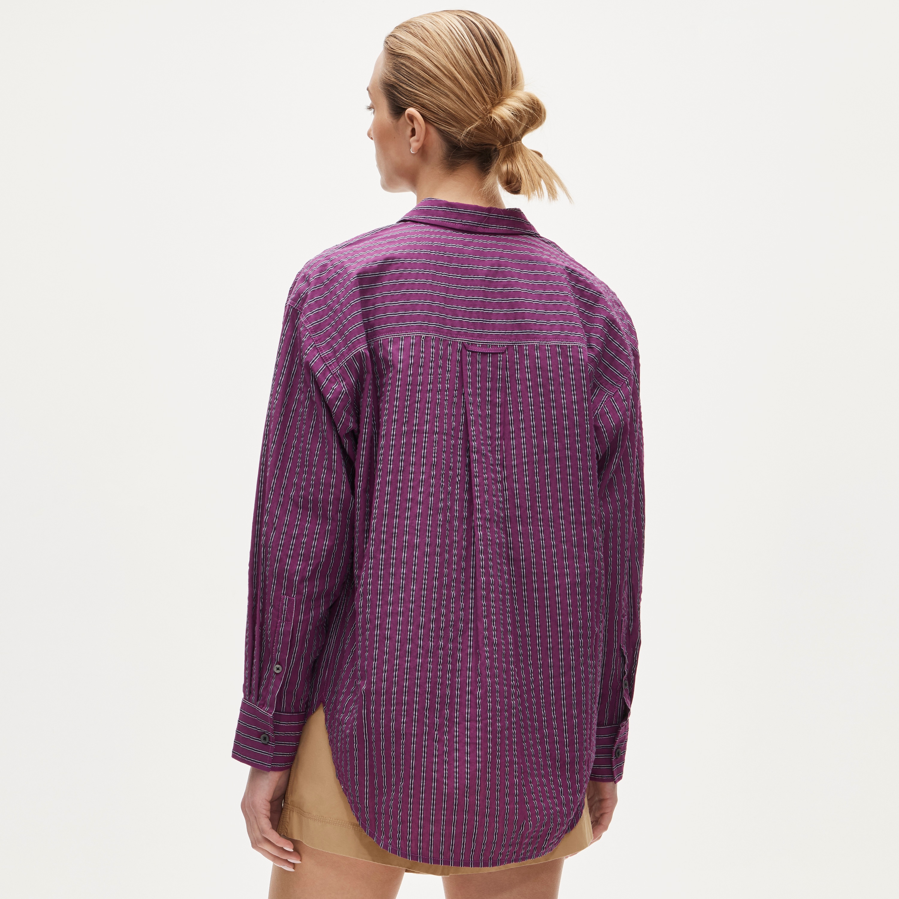 &Eacute;tienne oversized shirt in dobby stripe - image 5