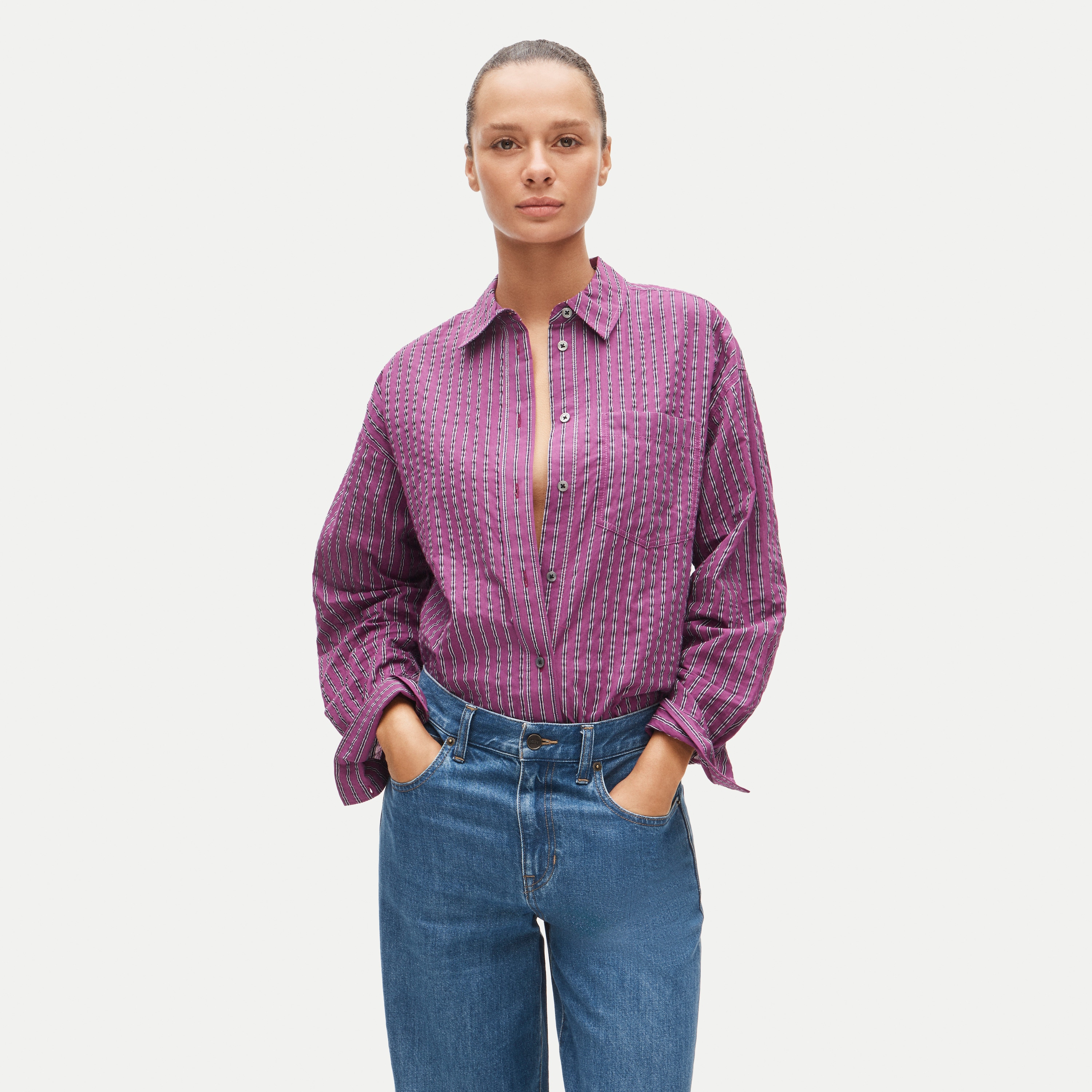 Étienne oversized shirt in dobby stripe