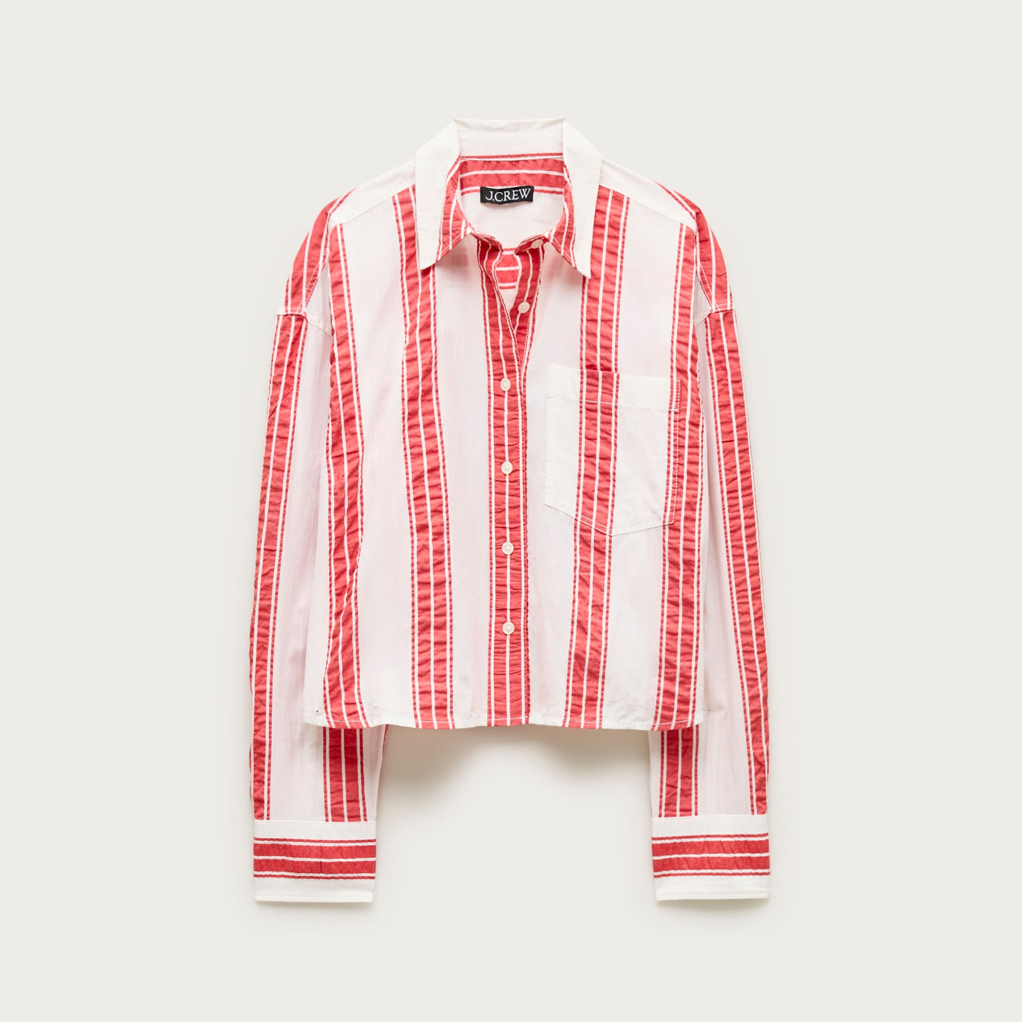 Étienne cropped button-up in striped dobby