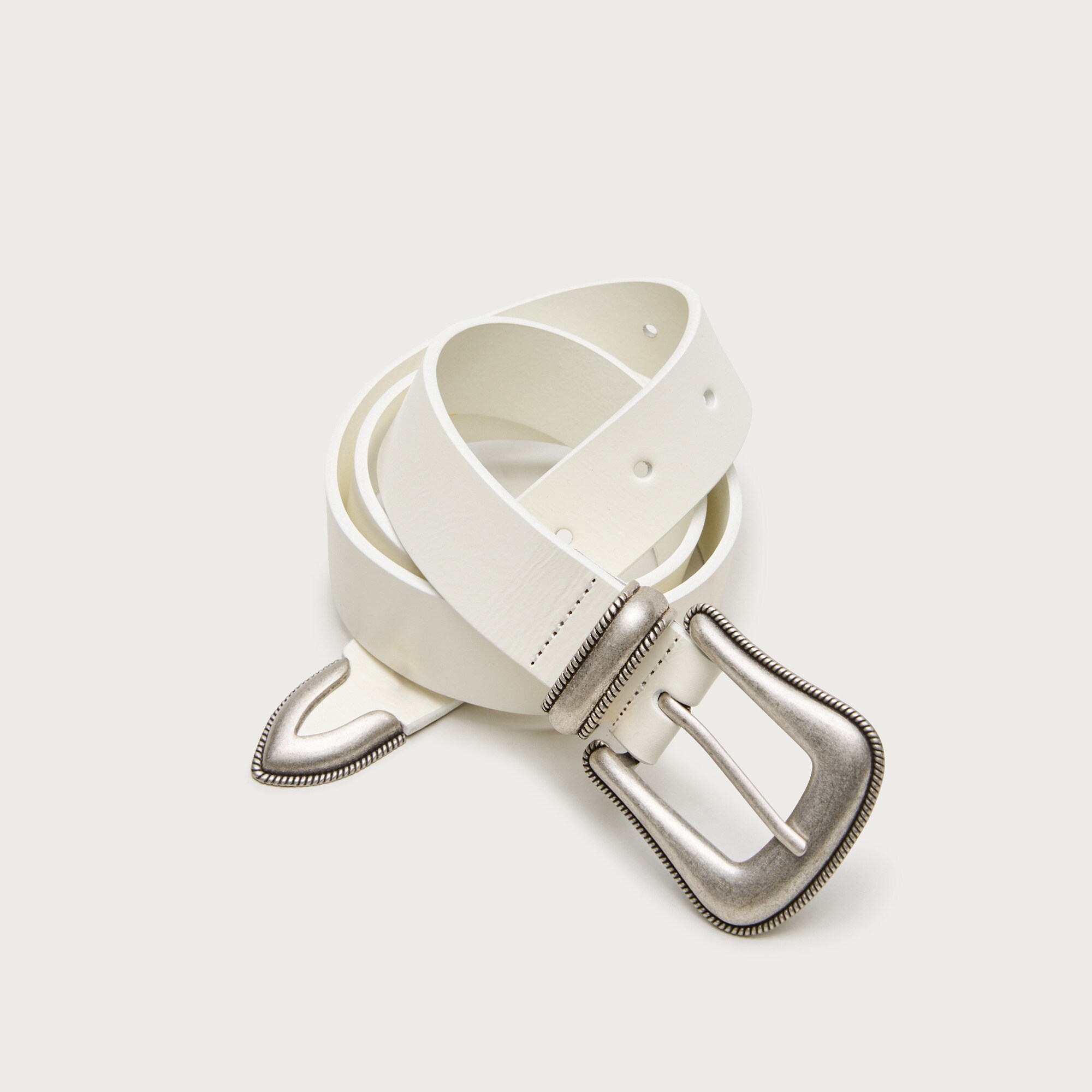 Western buckle belt in Italian leather