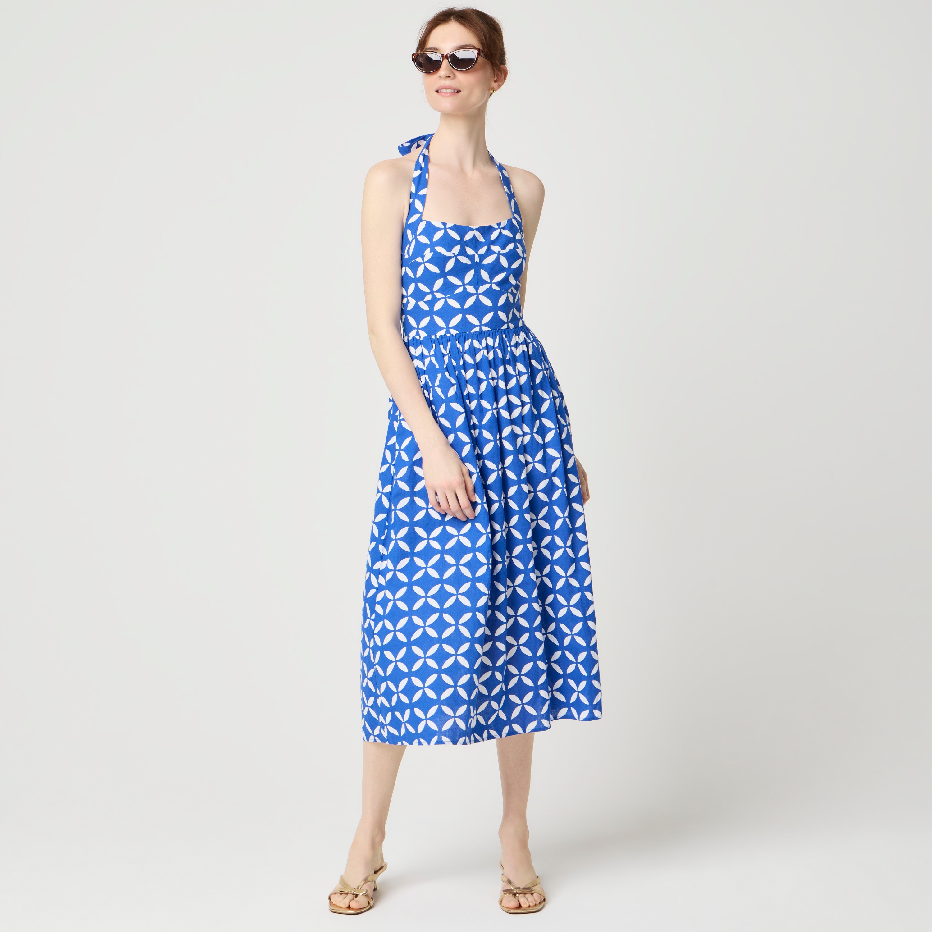 linen halter midi dress Ashby Linen Halter Midi Dress-Green